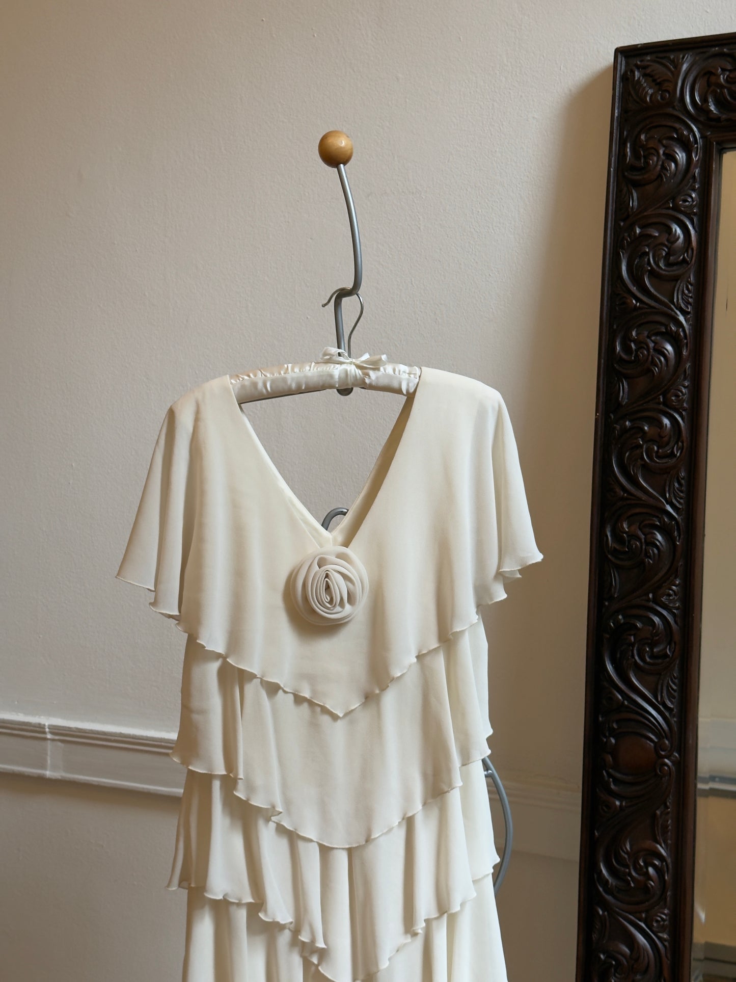Vintage 80's Rosette Tiered Bridal Dress