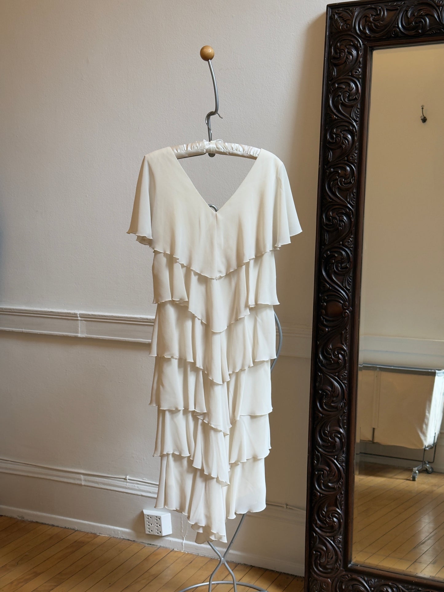 Vintage 80's Rosette Tiered Bridal Dress