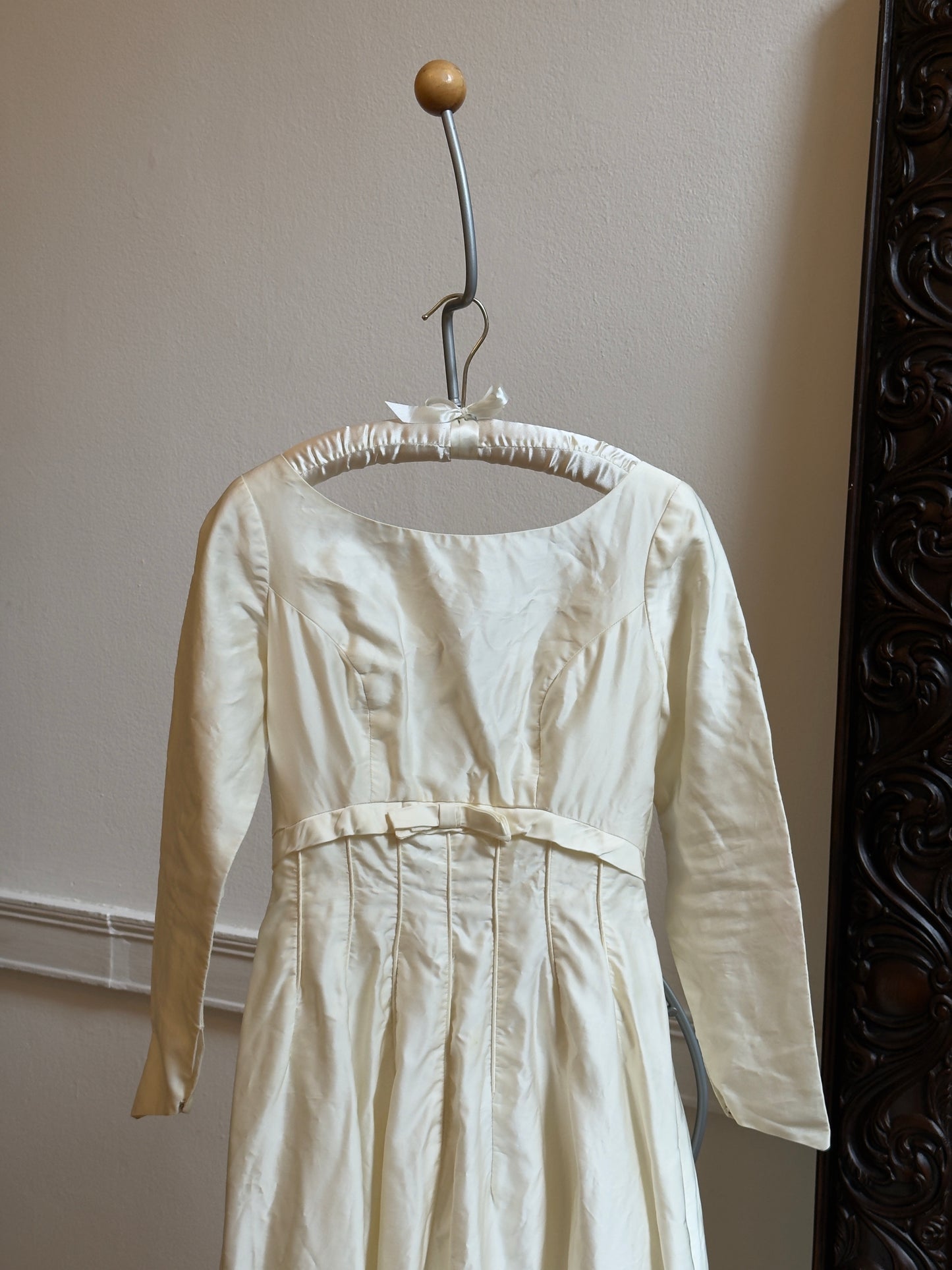 Vintage Long Sleeved, Pleated Wedding Dress