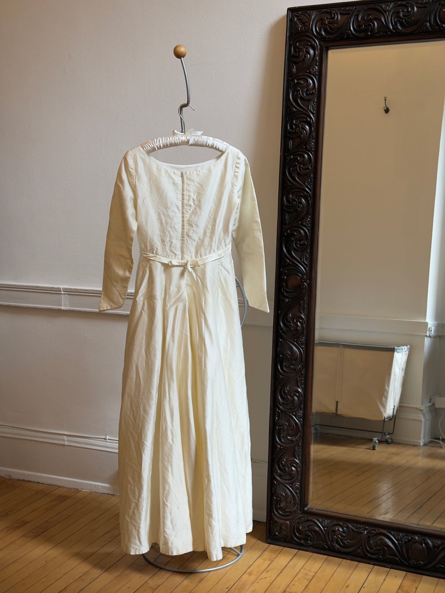 Vintage Long Sleeved, Pleated Wedding Dress