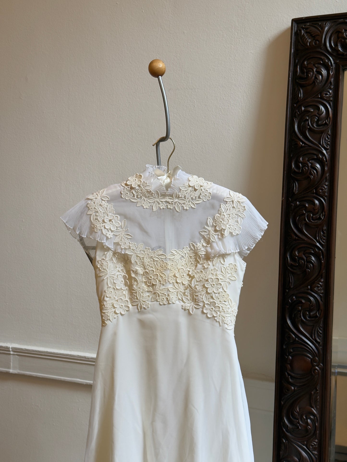 Vintage 70's Sheer Chiffon Wedding Dress