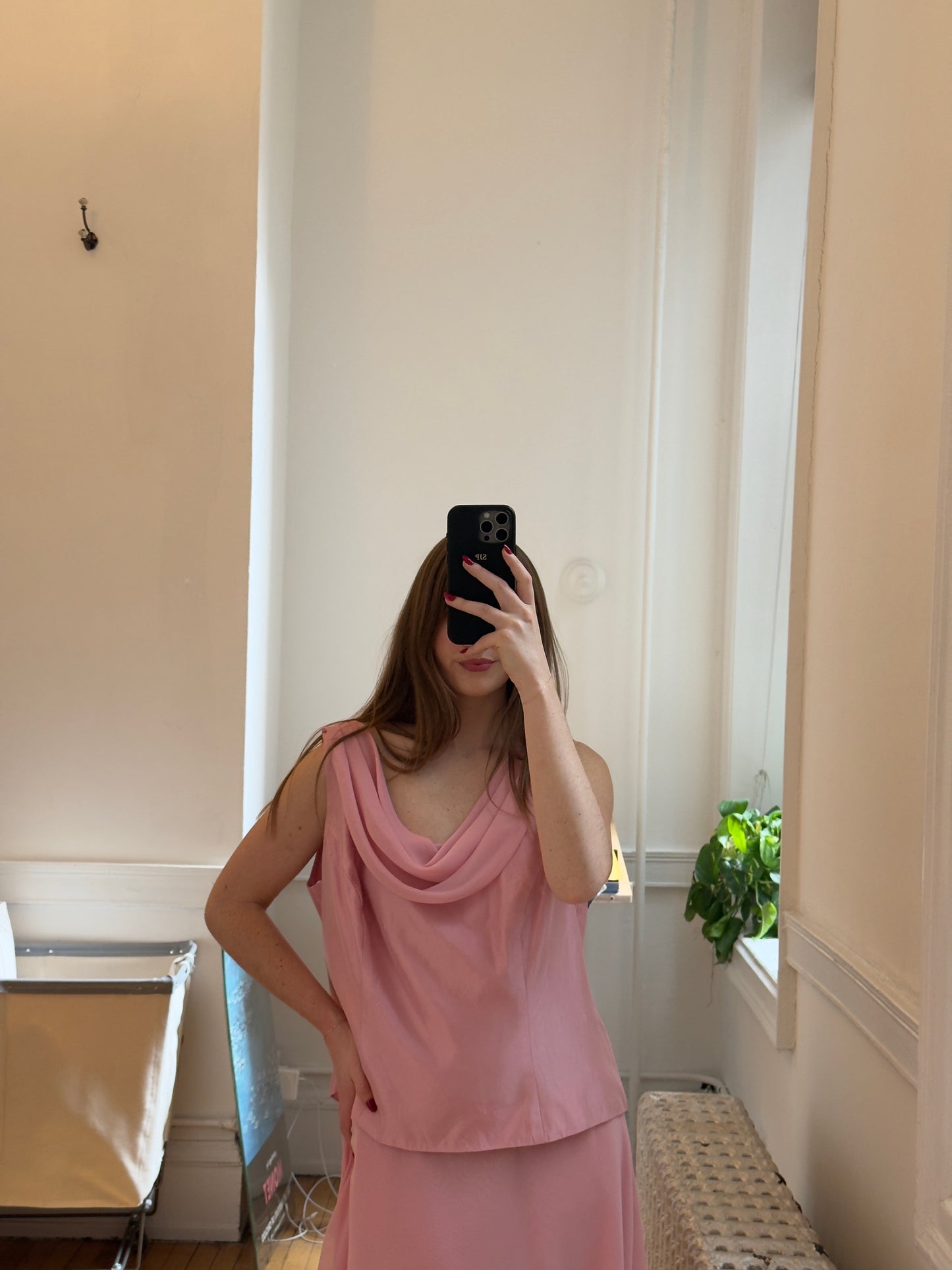 Vintage 90's Pink Two Piece Skirt Set