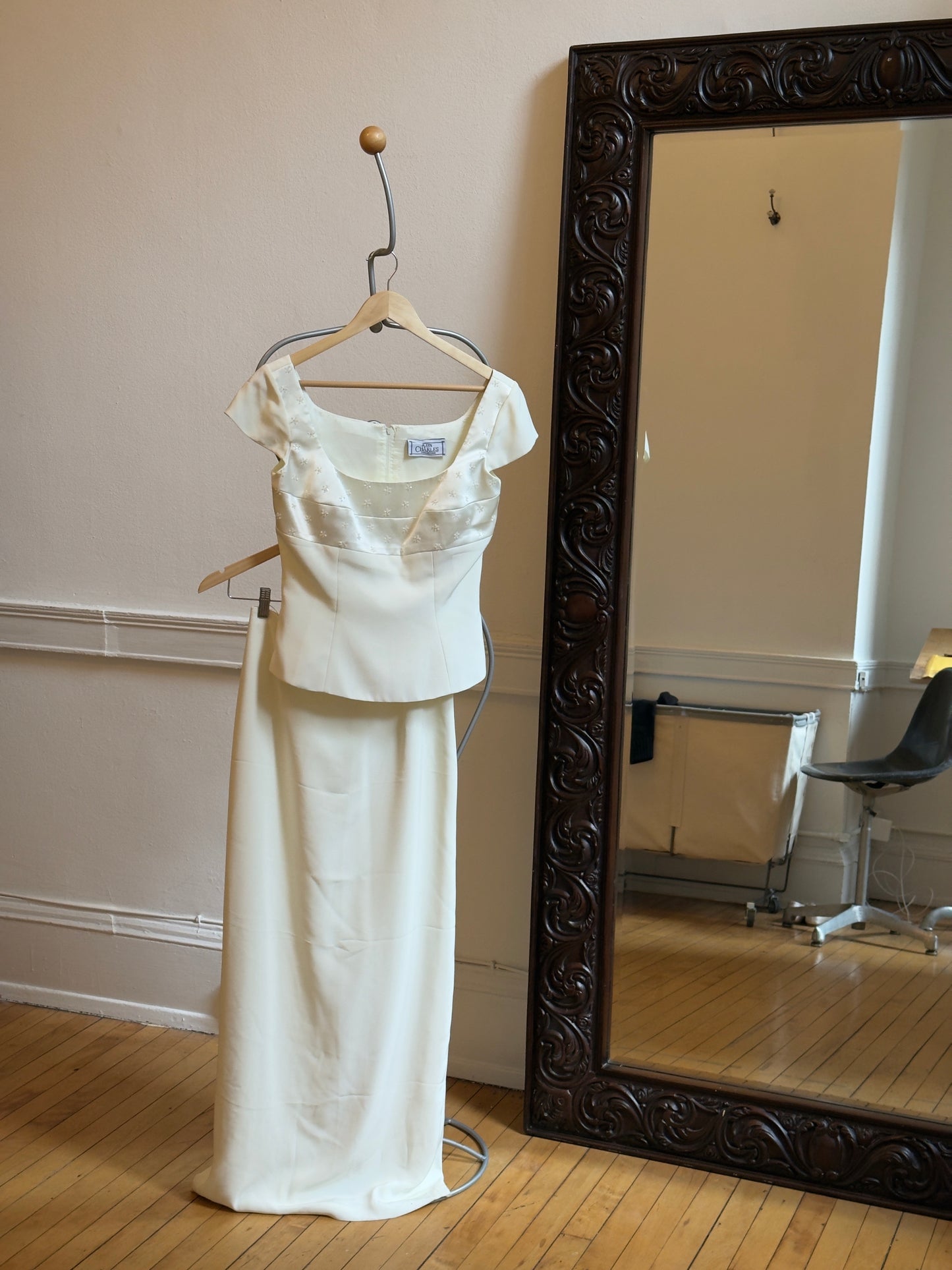 Vintage 90's Two Piece Bridal Skirt Set