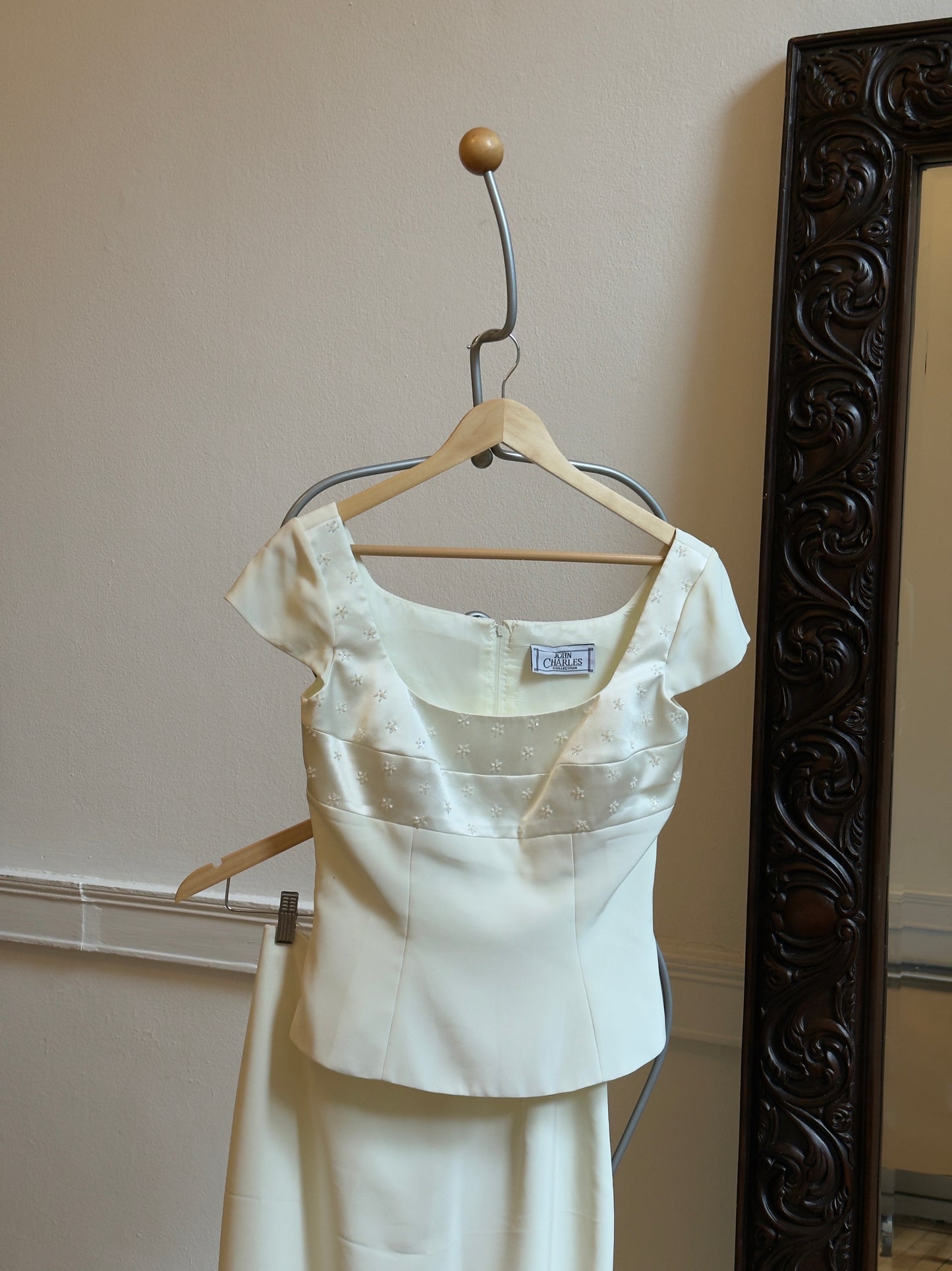 Vintage 90's Two Piece Bridal Skirt Set