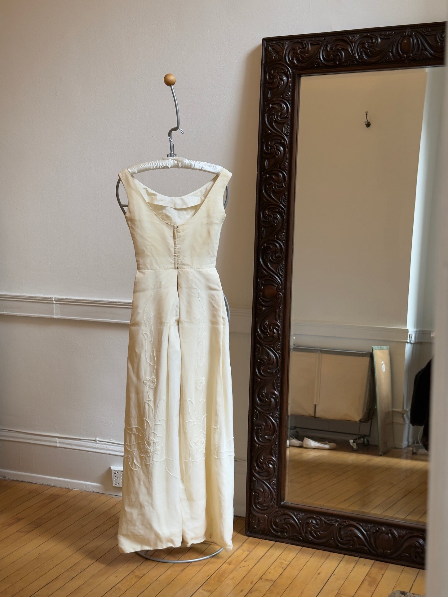 Vintage 50's A-Line Wedding Dress with Beading