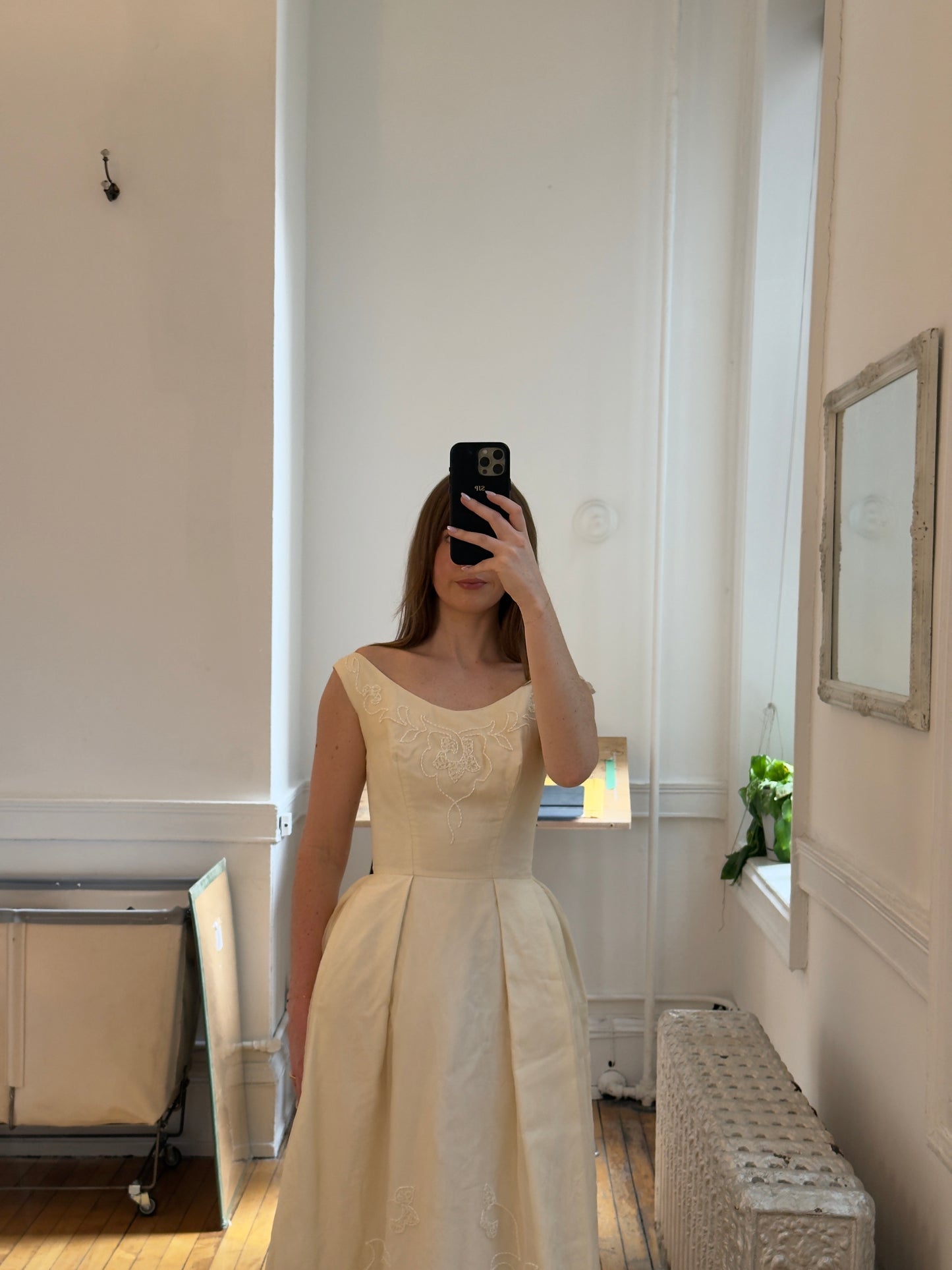 Vintage 50's A-Line Wedding Dress with Beading