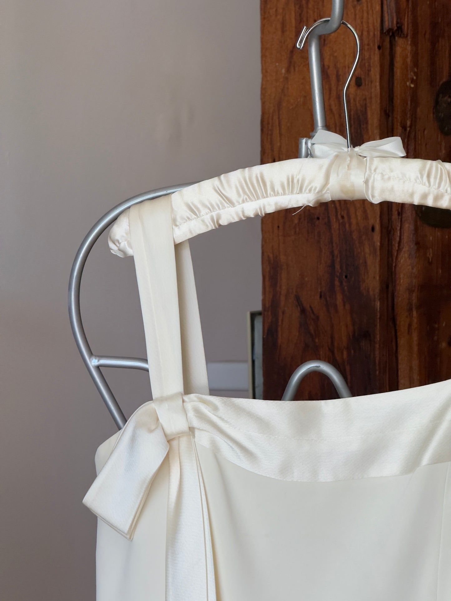 Vintage 90's Minimalist Bridal Dress with Bow Detail