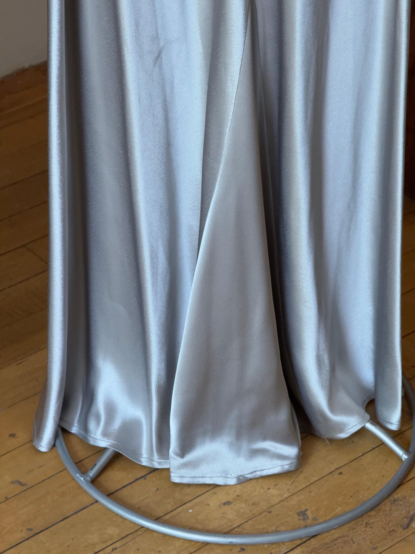 Vintage 90's Ice Blue/Silver Satin Evening Dress