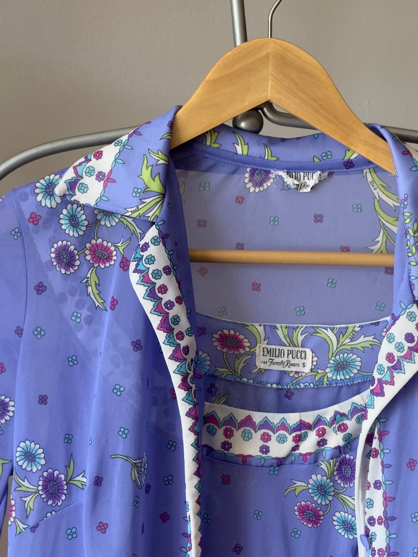 Vintage 60's Emilio Pucci x Formfit Rogers Lingerie Mini Dress Set