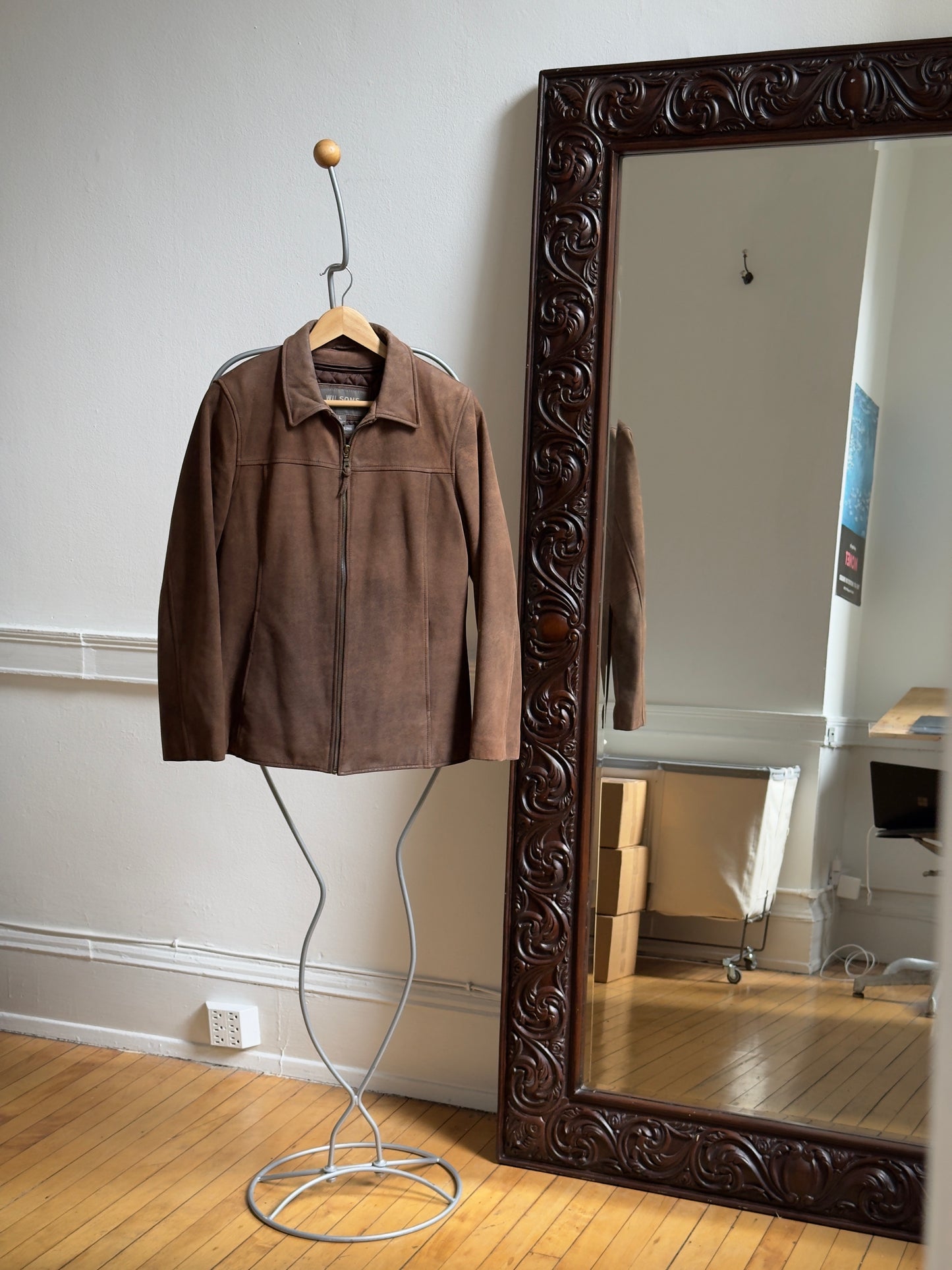 Vintage Y2K Distressed Brown Leather Jacket