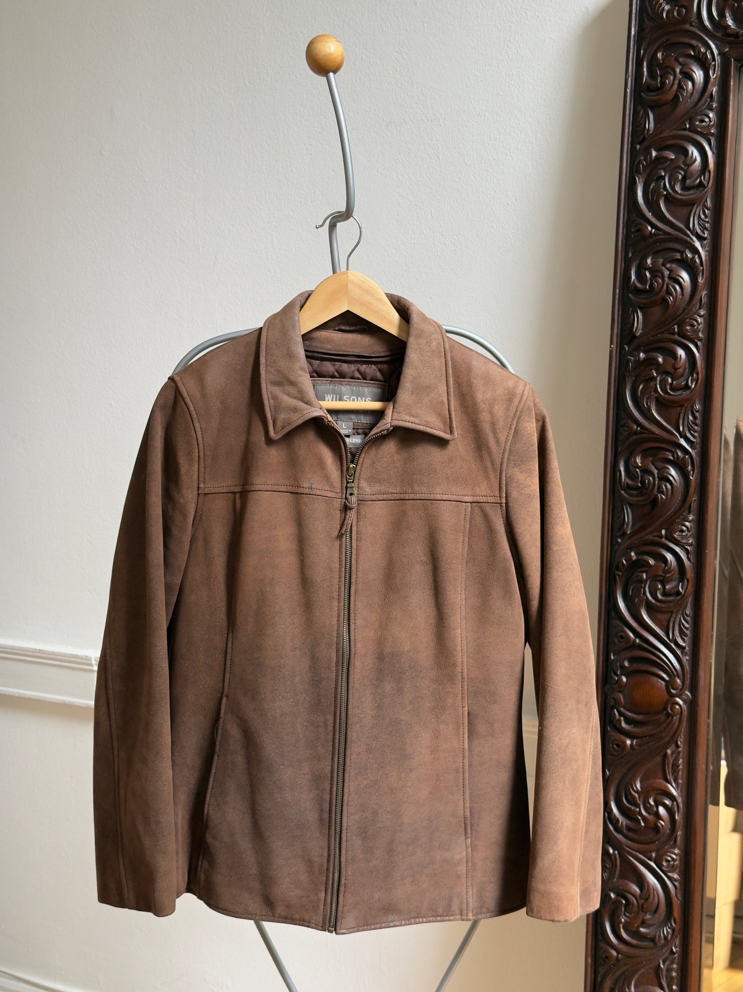 Vintage Y2K Distressed Brown Leather Jacket