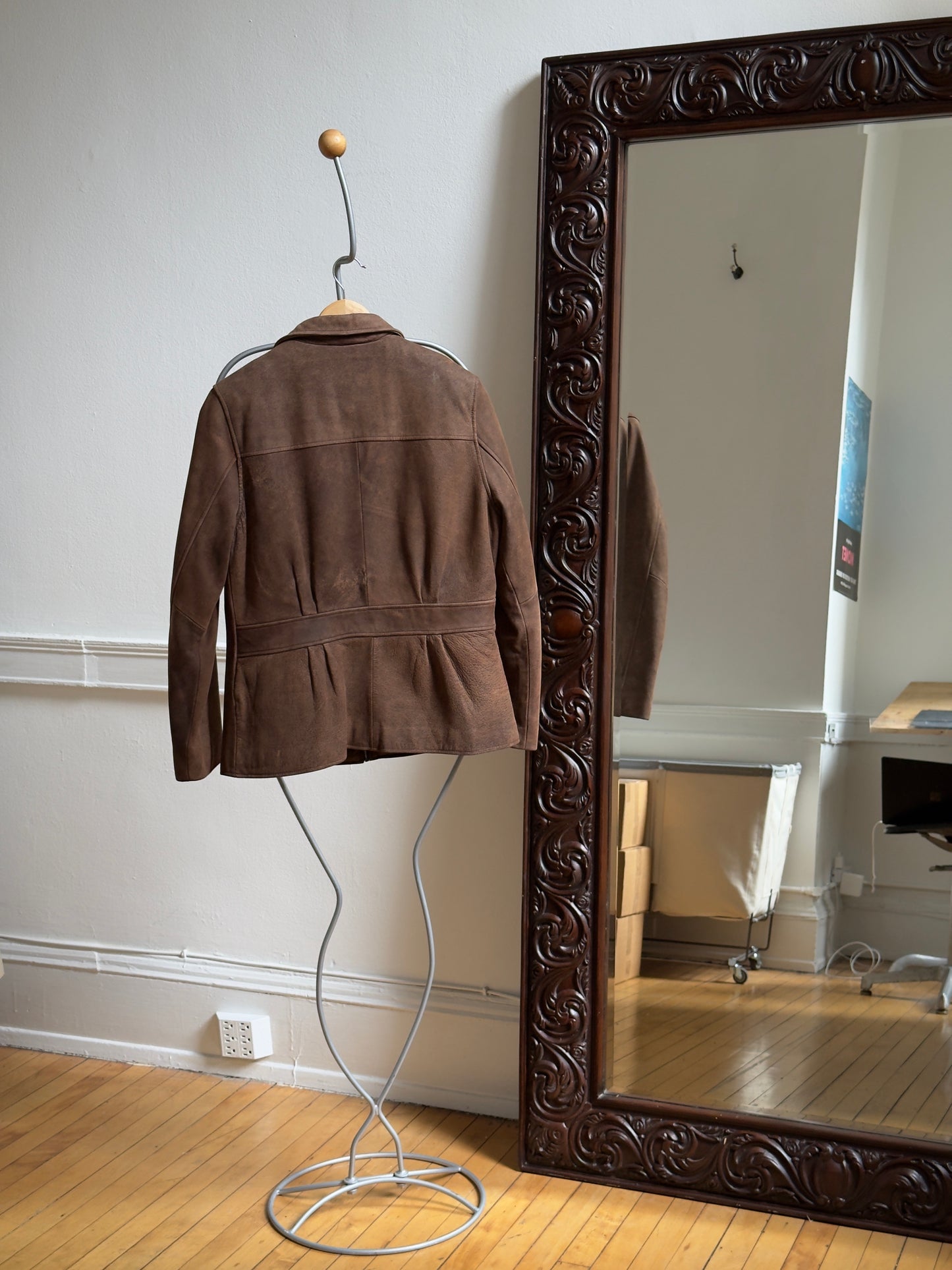 Vintage Y2K Distressed Brown Leather Jacket