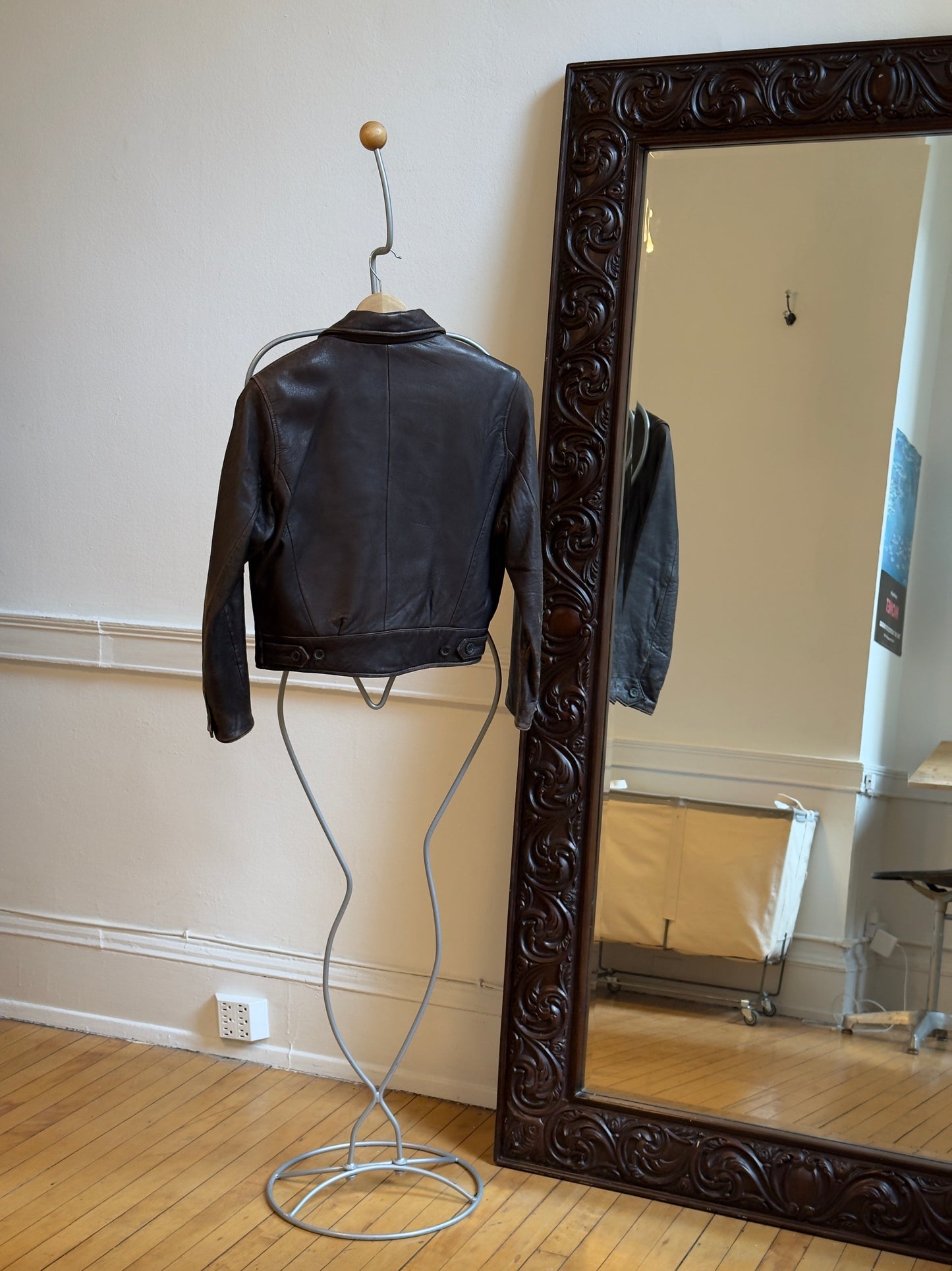 Vintage 90's Faded Brown Cropped Leather Jacket