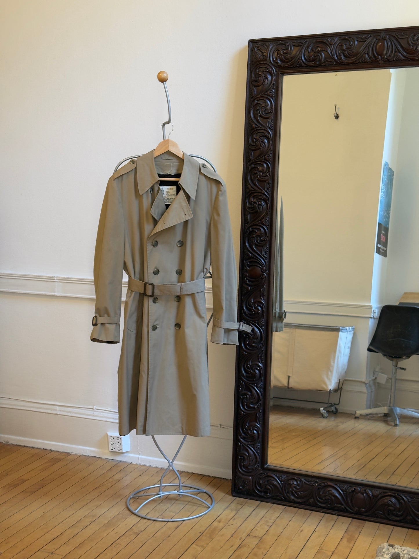 Vintage 80's Men's Belted Midi Trench Coat