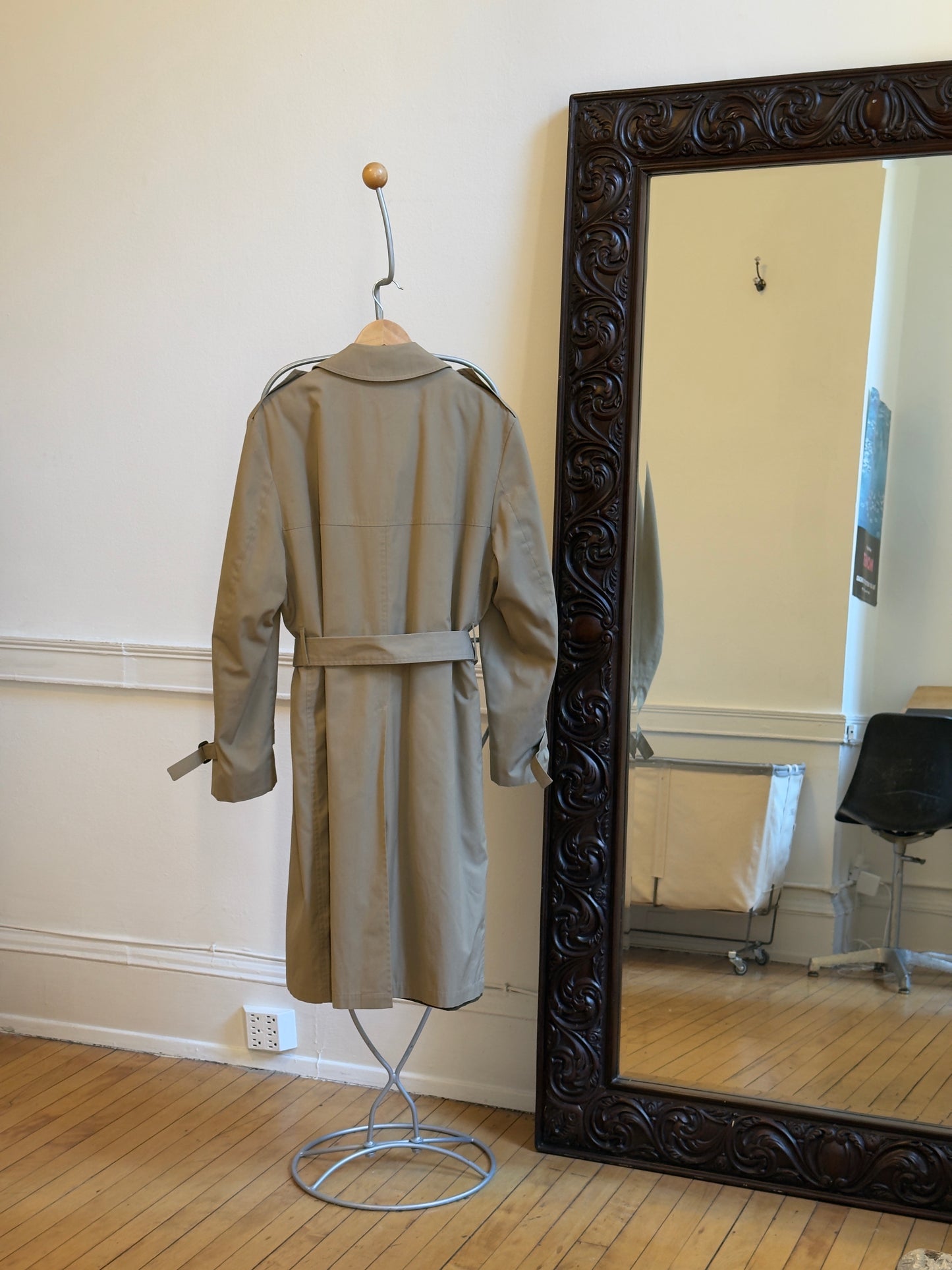 Vintage 80's Men's Belted Midi Trench Coat