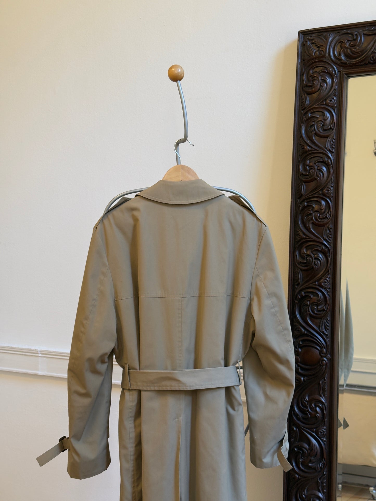 Vintage 80's Men's Belted Midi Trench Coat