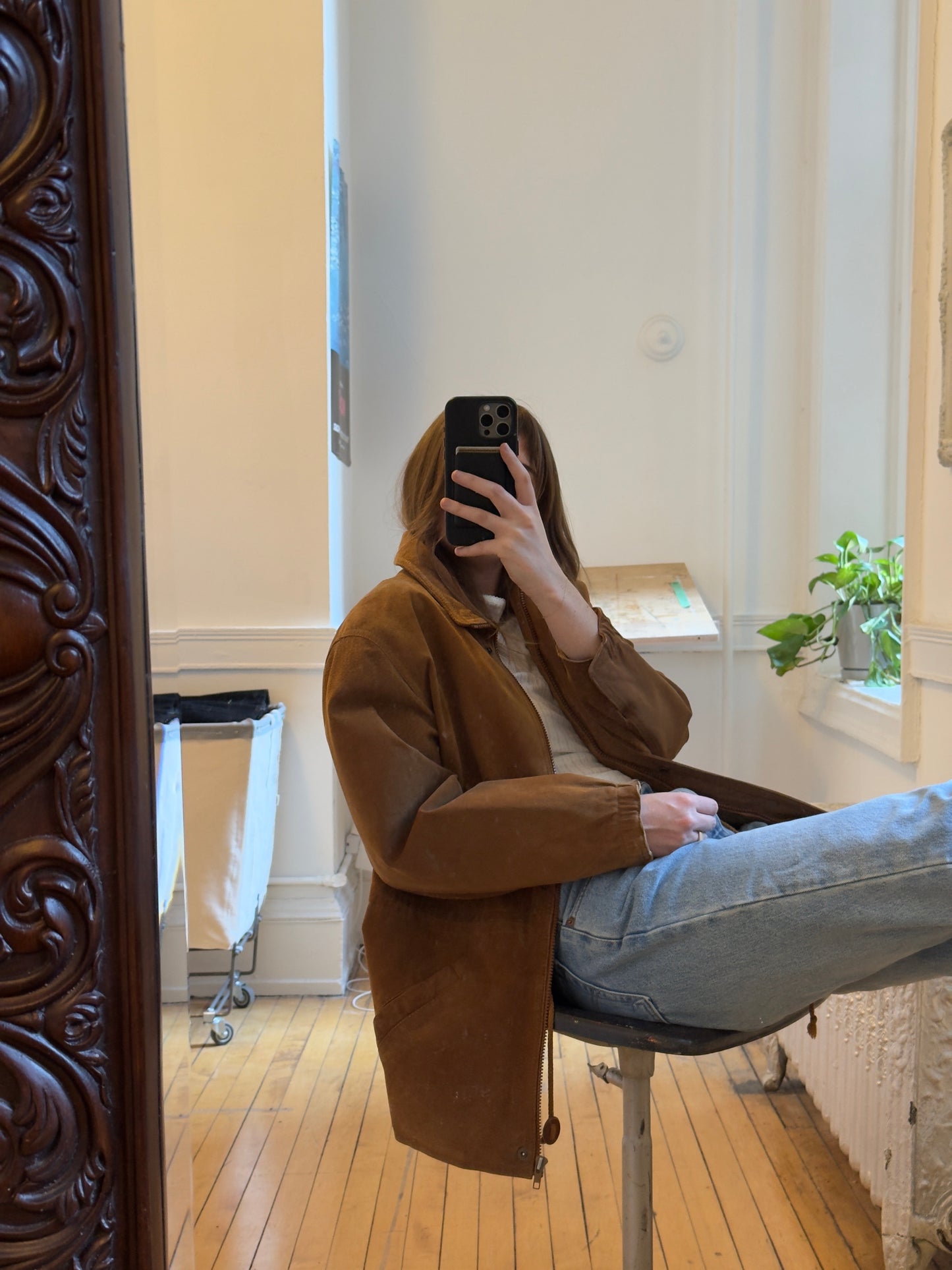 Vintage 80's Brown Suede Leather Jacket