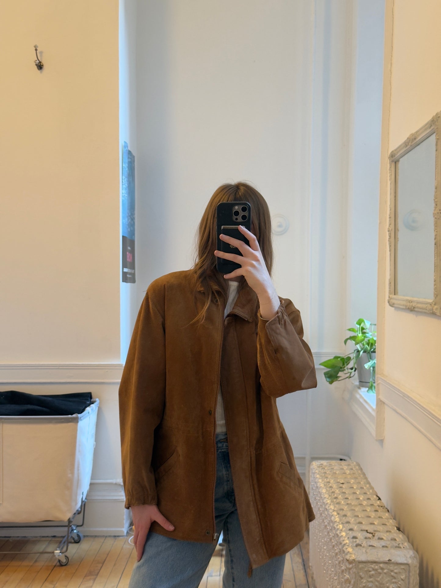 Vintage 80's Brown Suede Leather Jacket