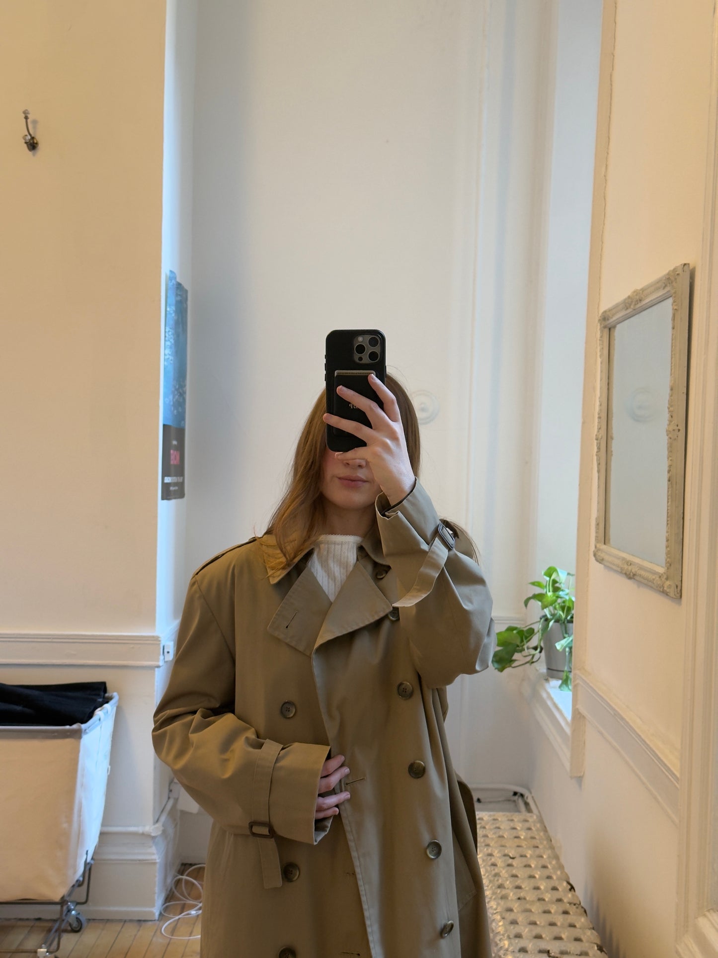 Vintage 80's Men's Belted Midi Trench Coat