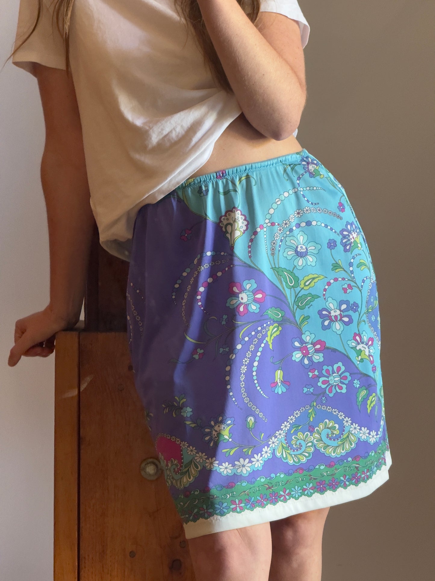 Vintage 60's Emilio Pucci x Formfit Rogers Printed Lingerie Slip Skirt