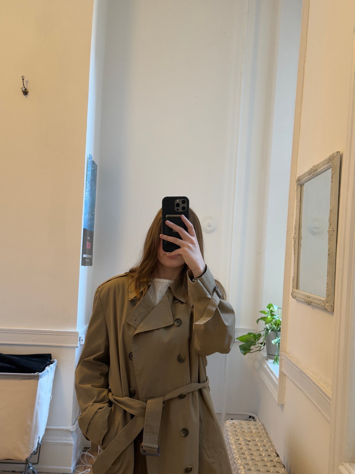 Vintage 80's Men's Belted Midi Trench Coat
