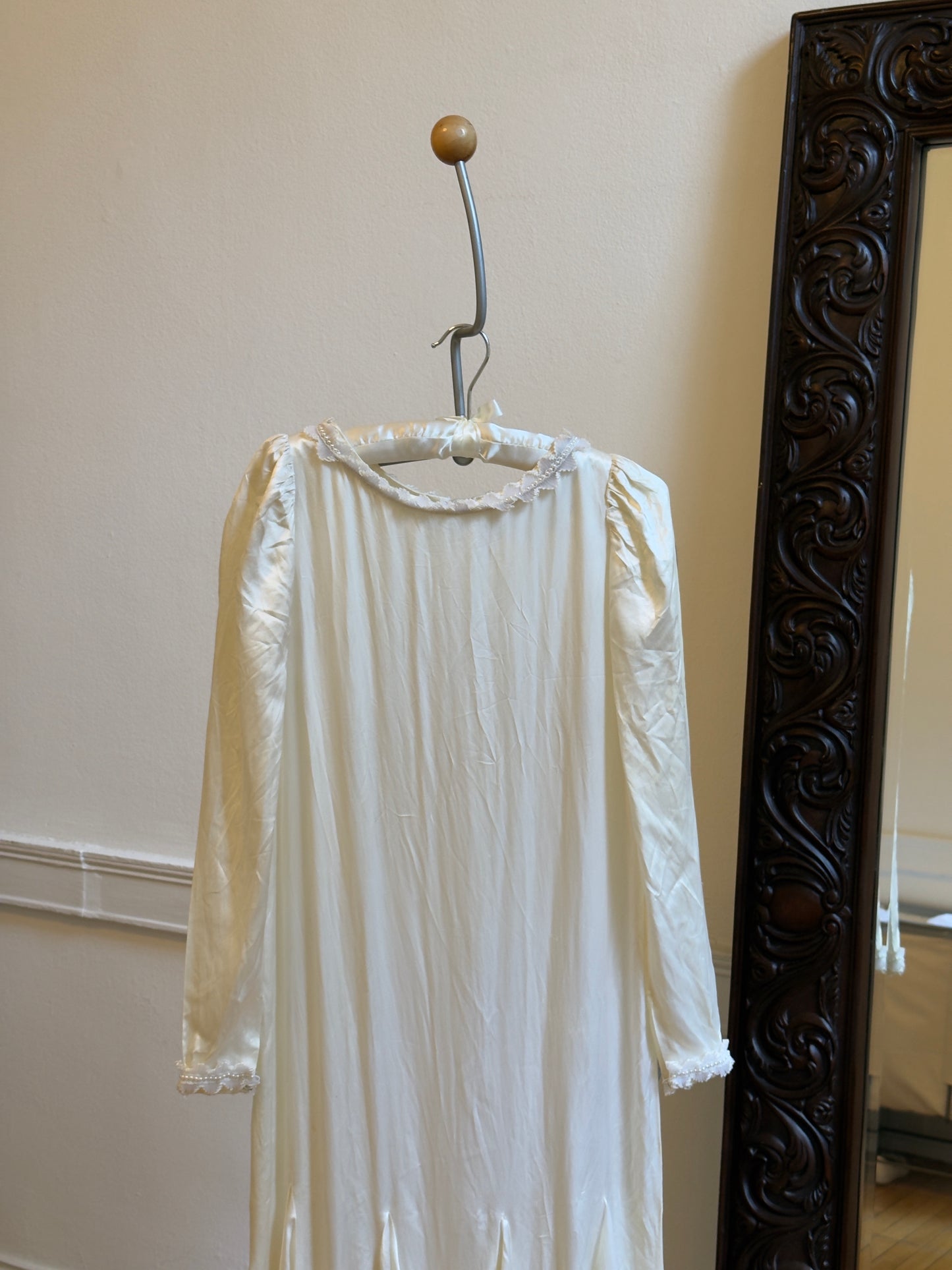 Vintage 60's Satin Drop Waist Bridal Dress