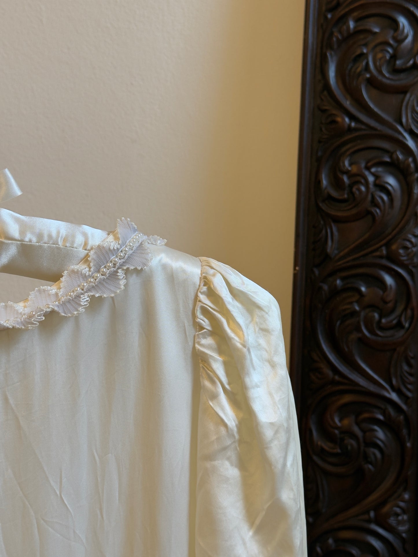 Vintage 60's Satin Drop Waist Bridal Dress