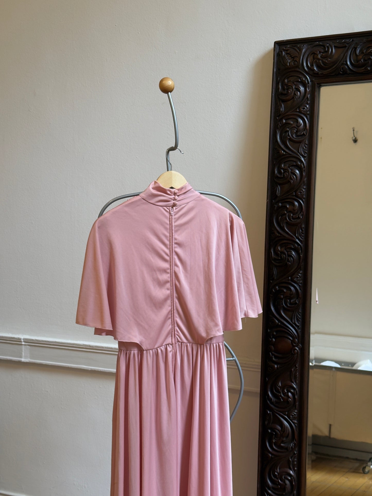 Vintage 70's Blush Pink Grecian Evening Dress