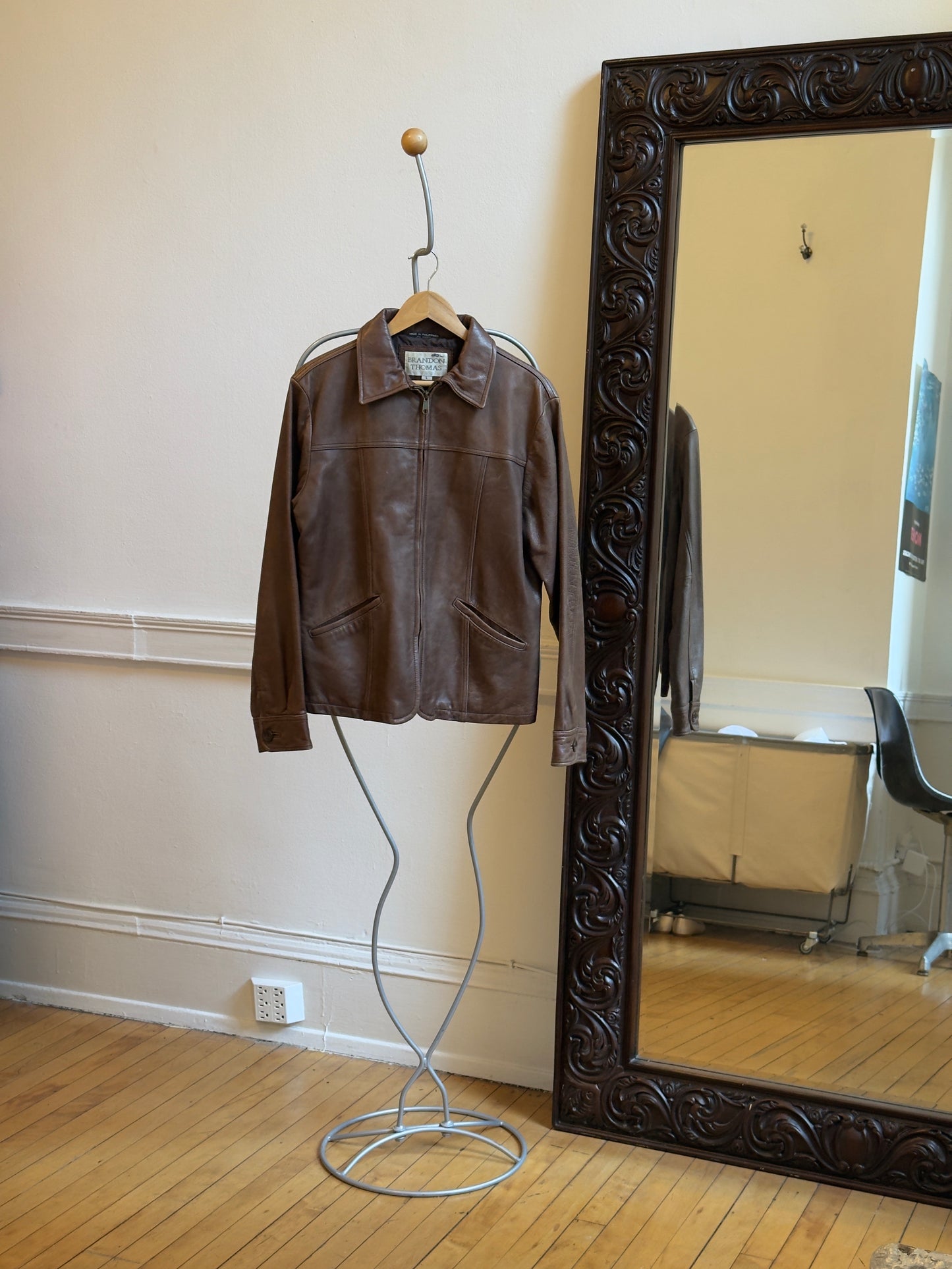 Vintage 90's Chocolate Brown Leather Jacket