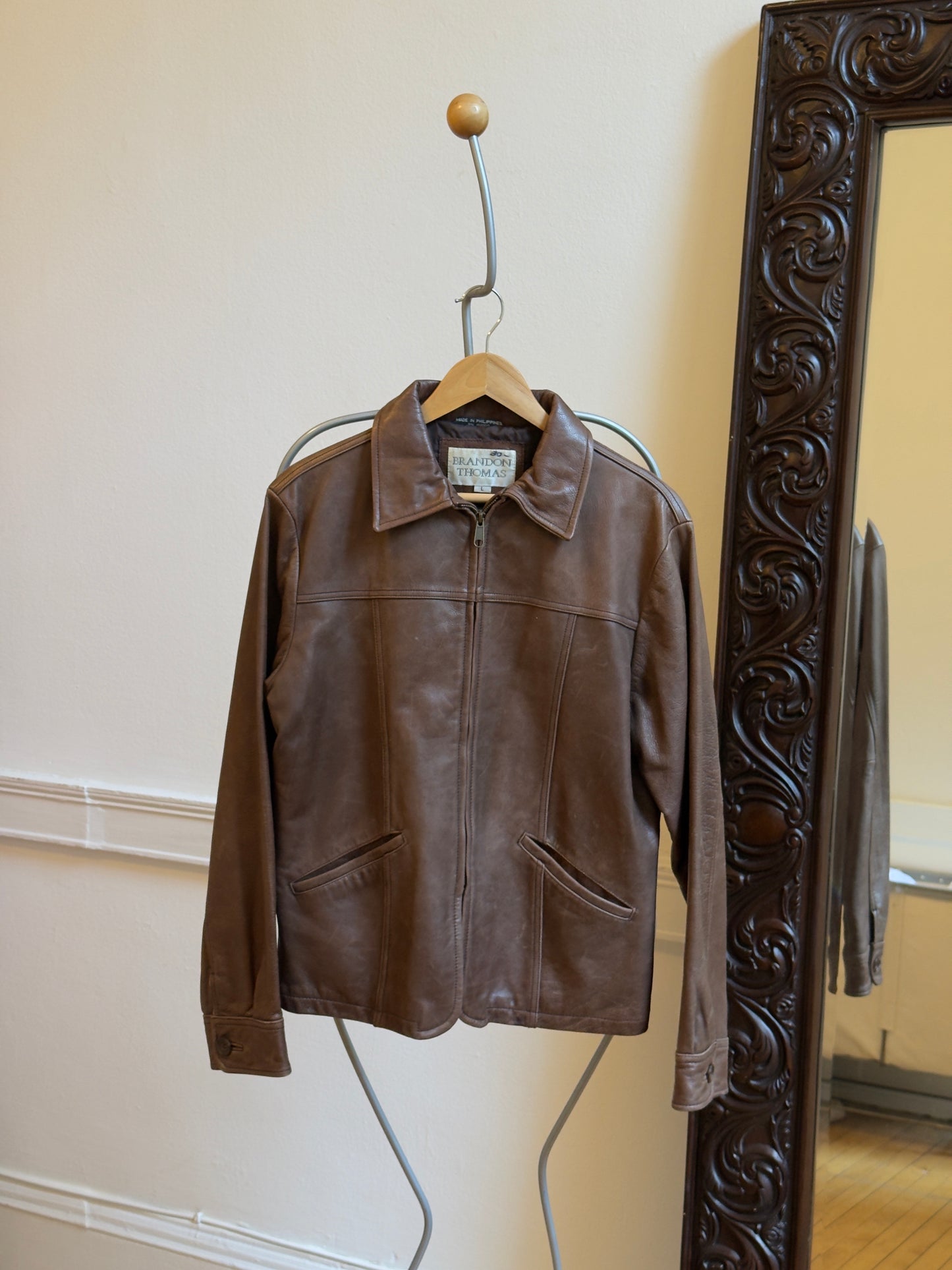 Vintage 90's Chocolate Brown Leather Jacket