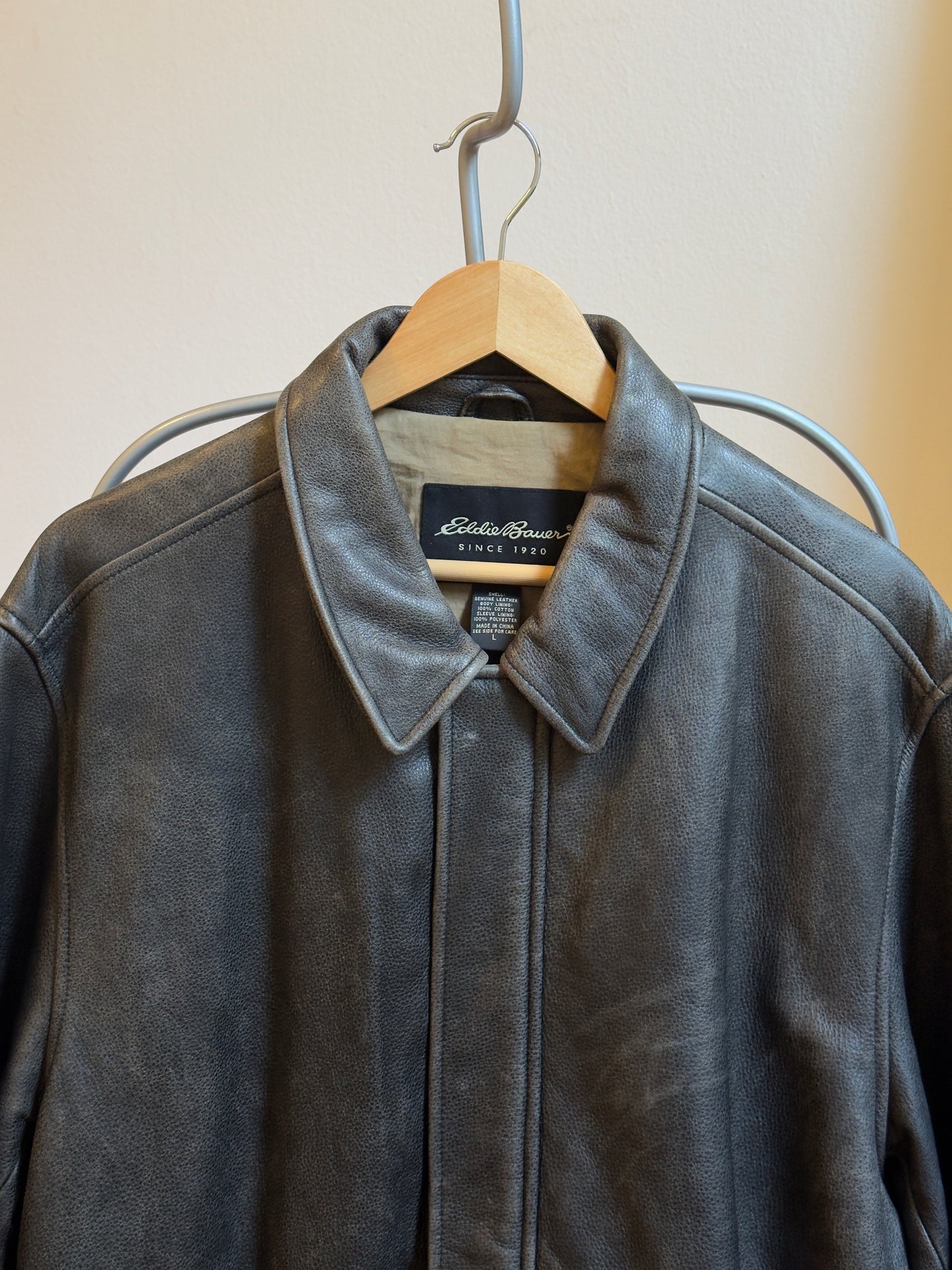 Vintage 90's Faded Black/Gray Leather Jacket