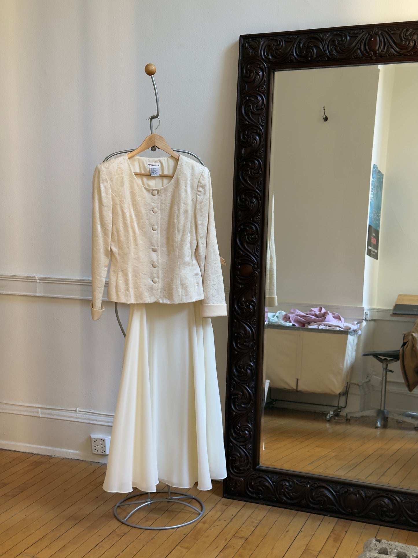 Vintage 80's Two Piece Bridal Skirt and Blazer Set