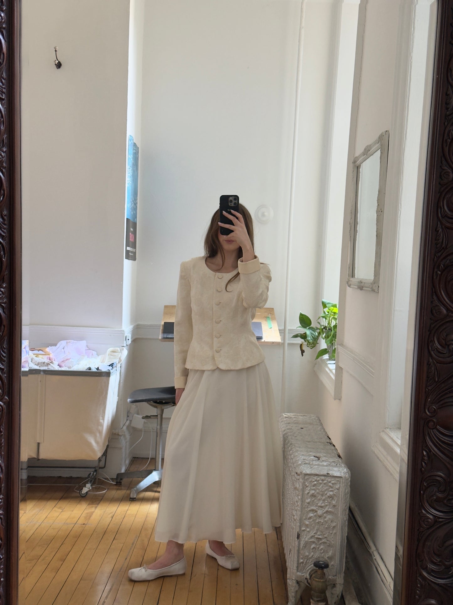 Vintage 80's Two Piece Bridal Skirt and Blazer Set