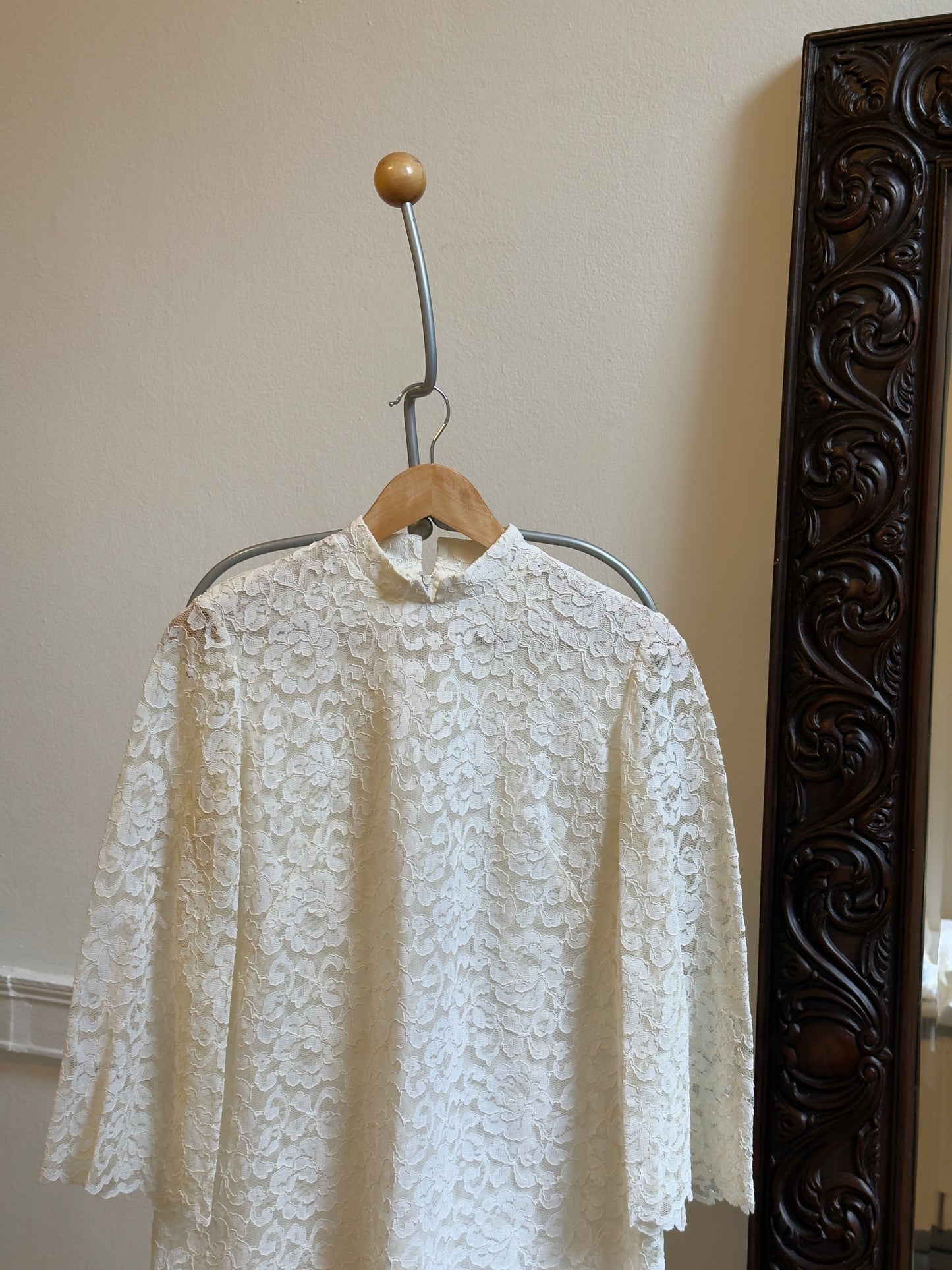Vintage 60's High Neck Lace Mini Shift Dress