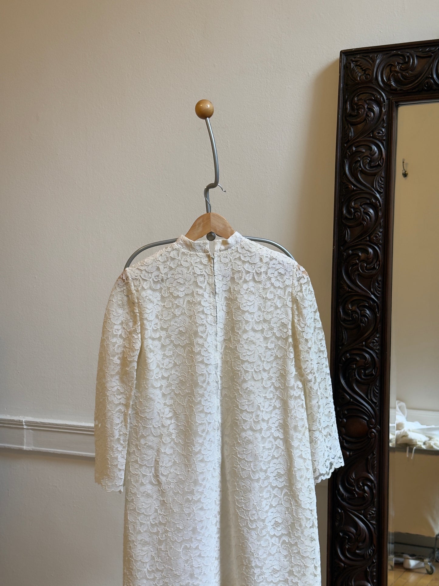 Vintage 60's High Neck Lace Mini Shift Dress