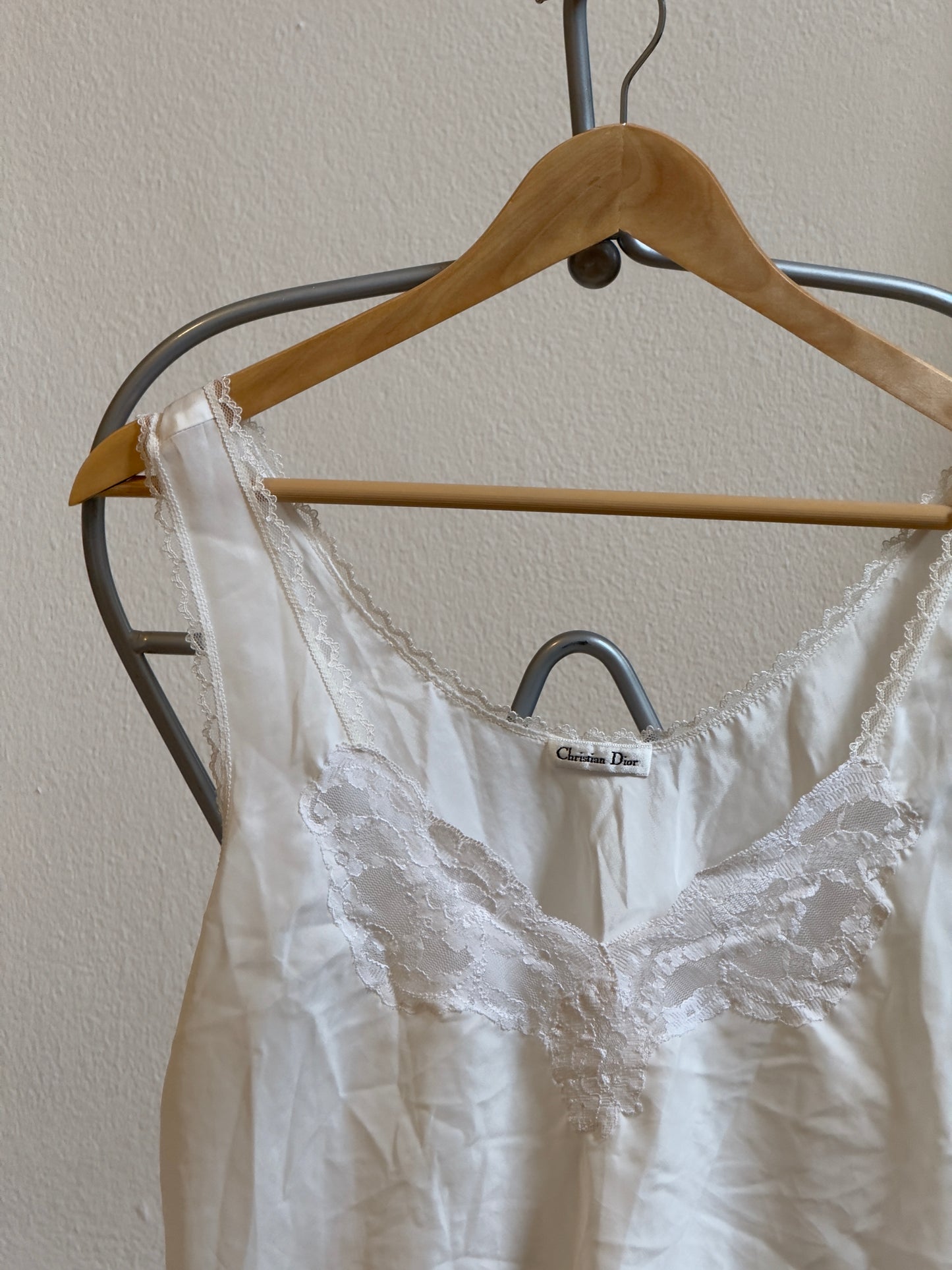 Vintage 90's Ivory Christian Dior Lace Embroidered Camisole