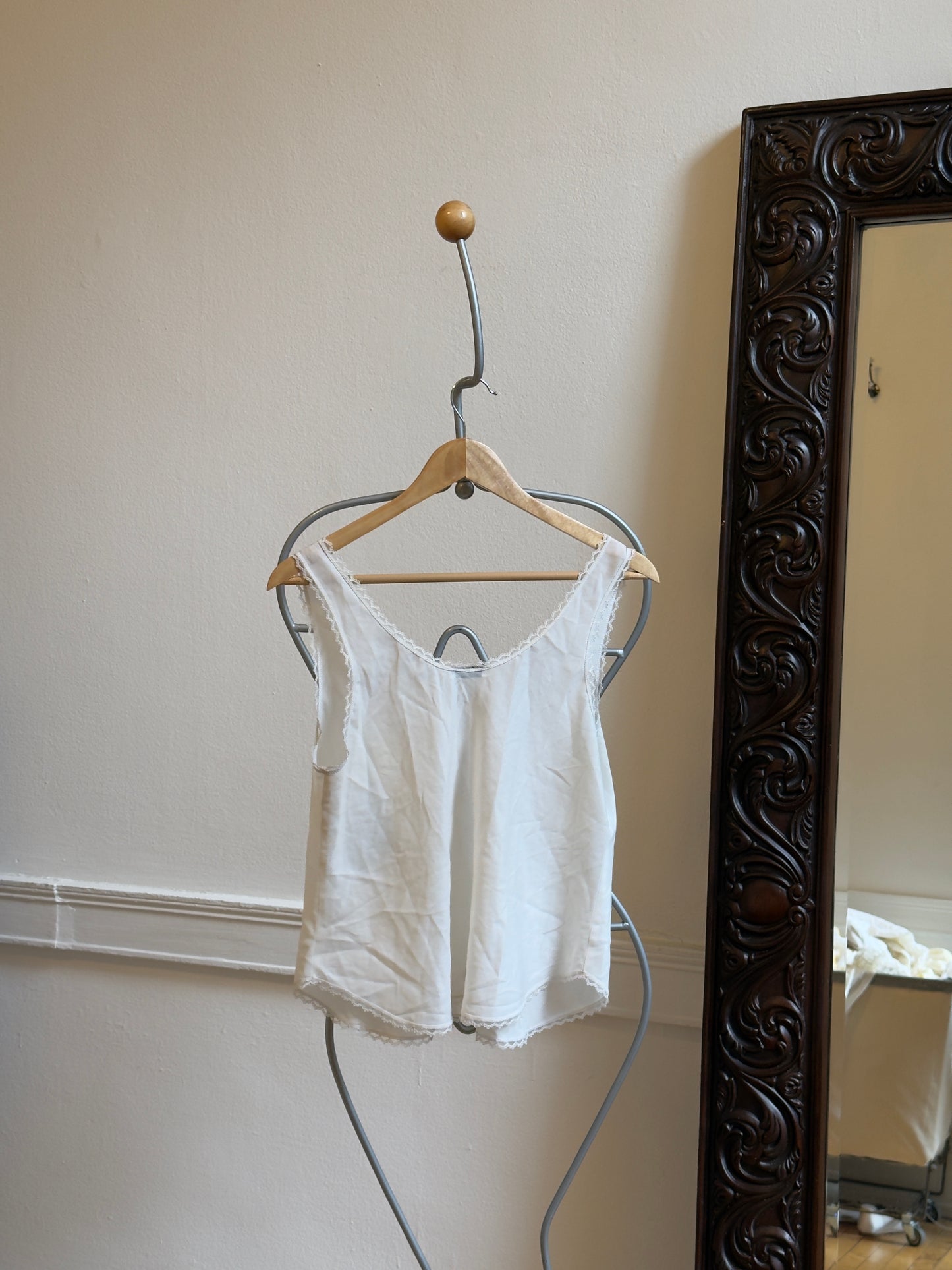 Vintage 90's Ivory Christian Dior Lace Embroidered Camisole