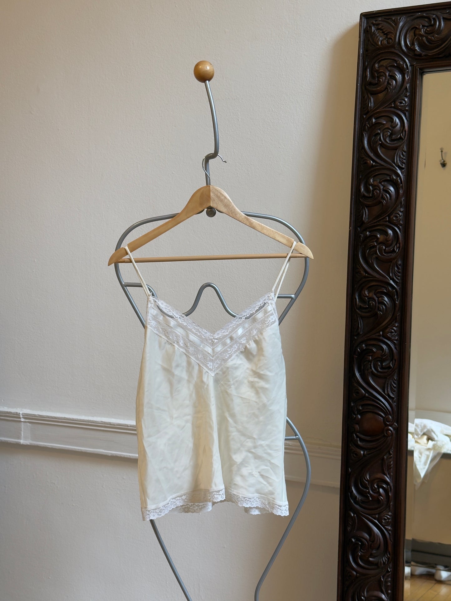 Vintage 80's Ivory Christian Dior Lace Embroidered Camisole