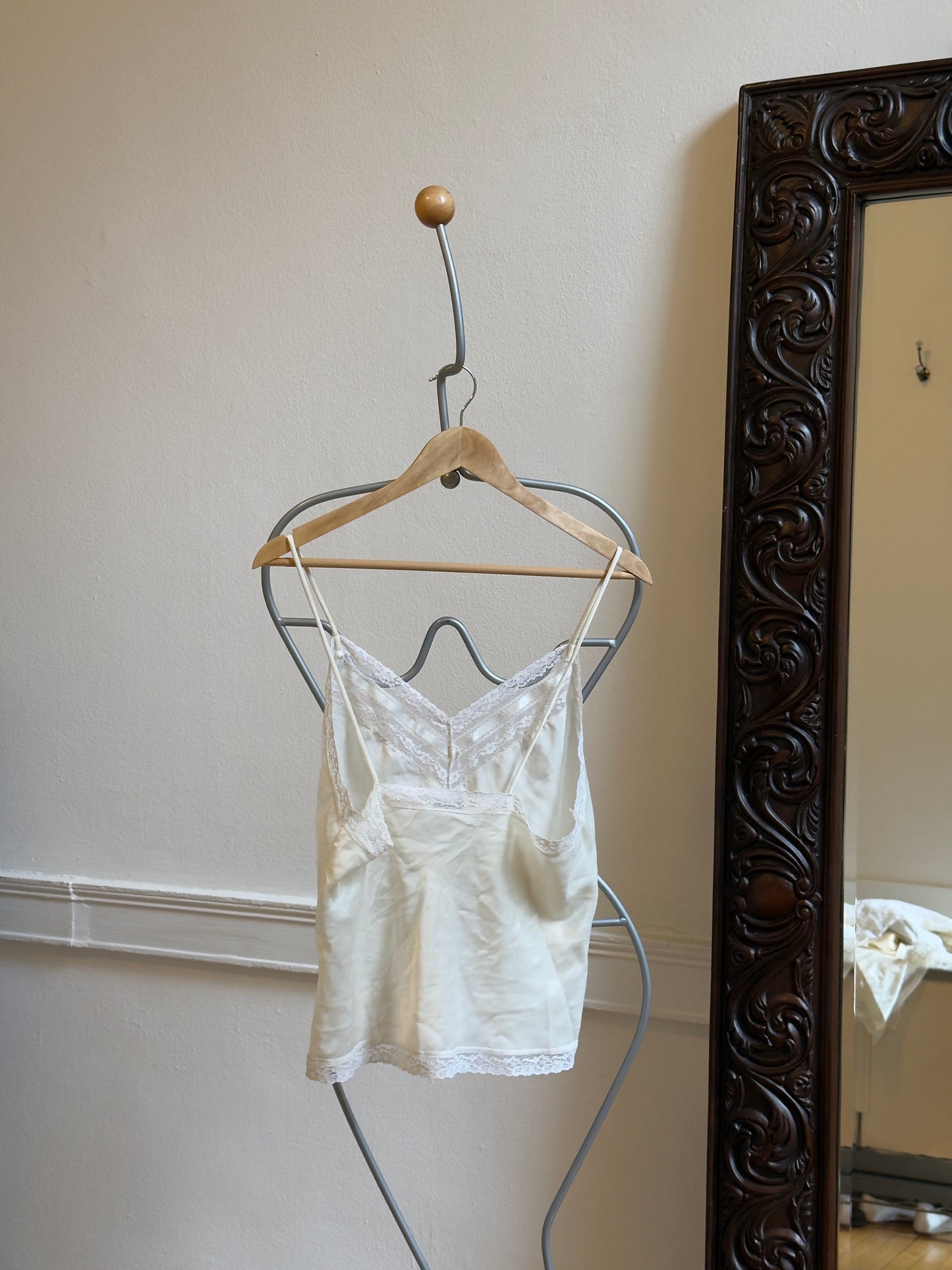 Vintage 80's Ivory Christian Dior Lace Embroidered Camisole