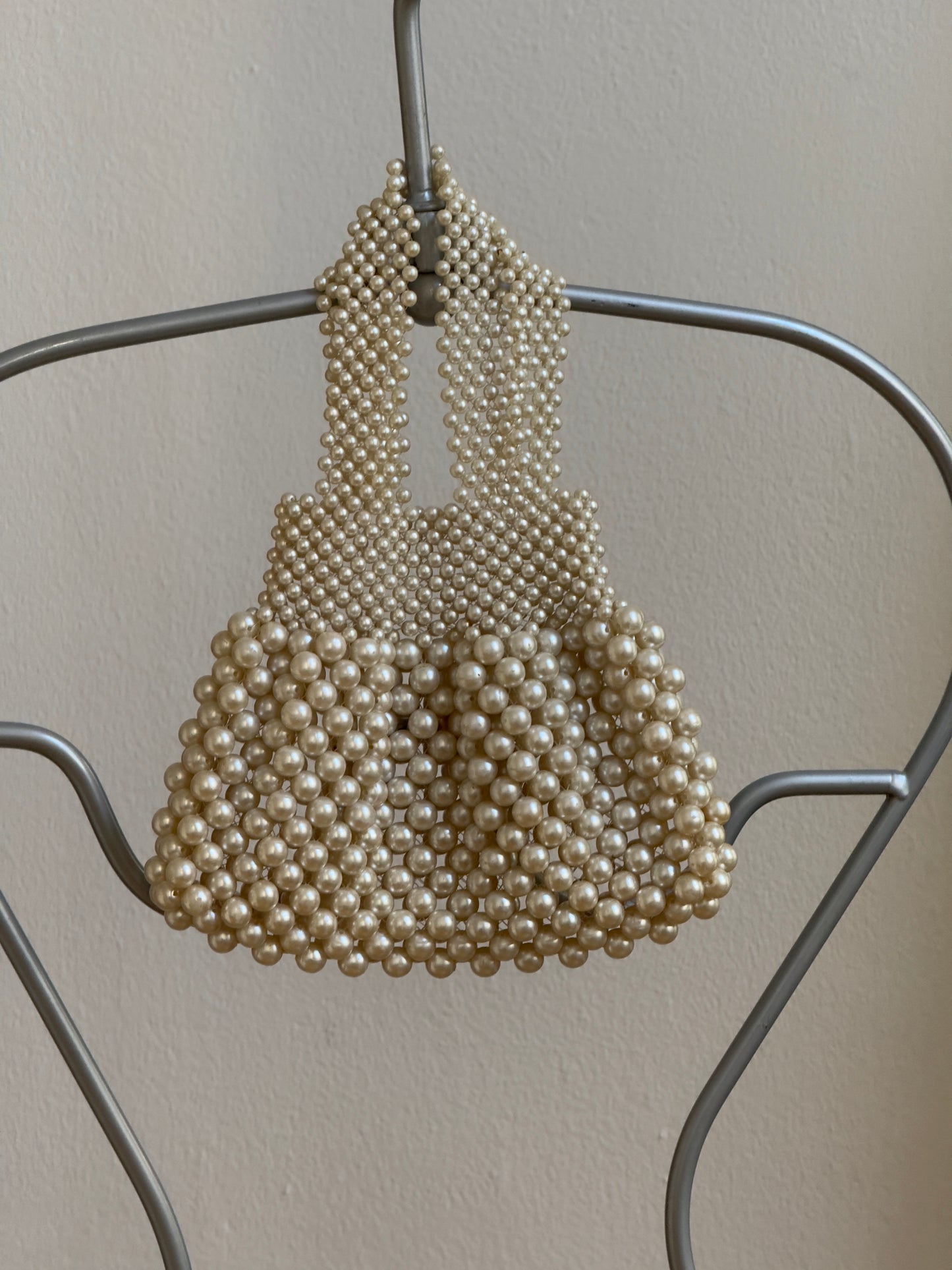 Vintage 60's Cream Pearl Evening Bag