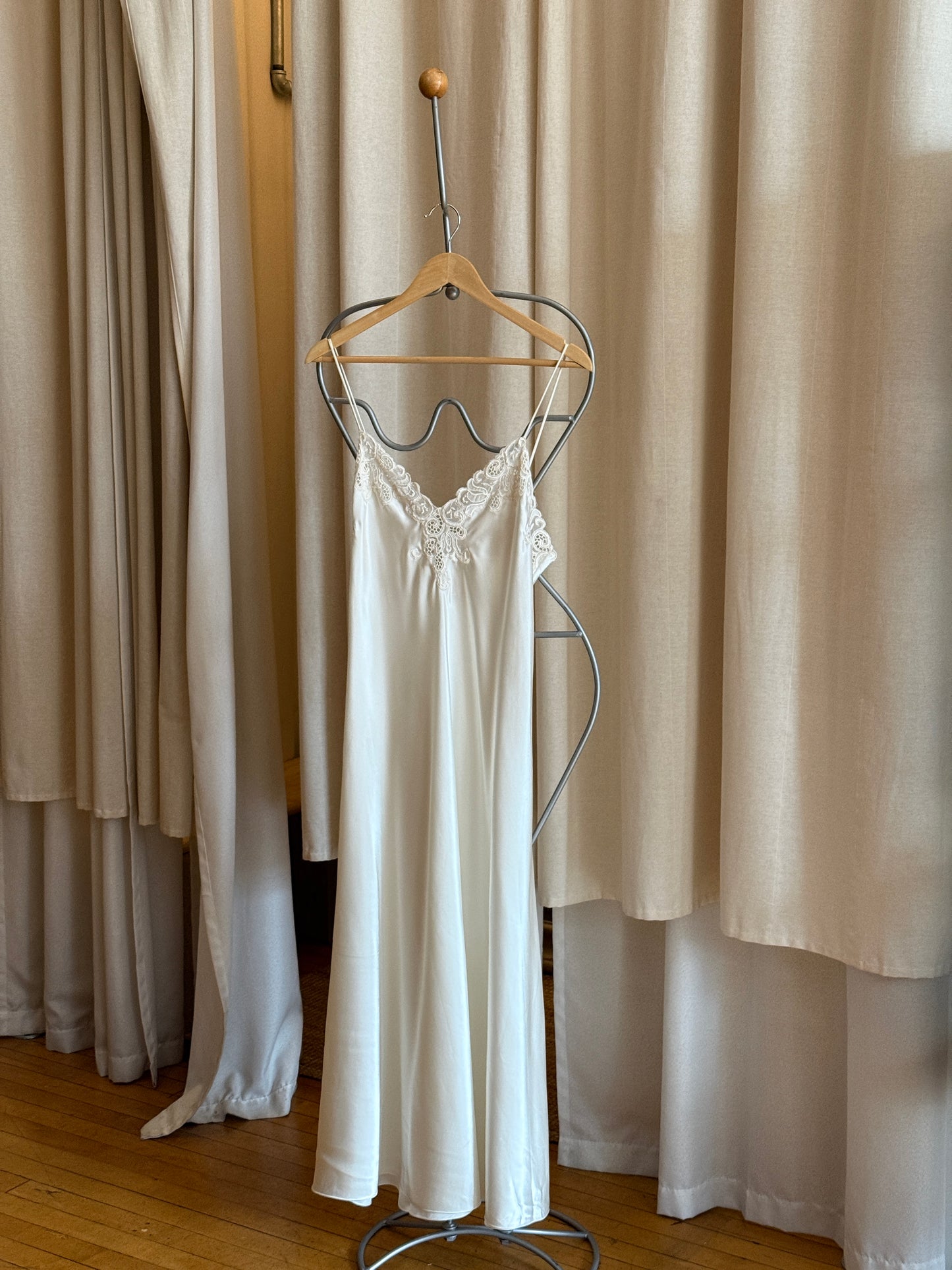 Vintage ivory maxi lingerie slip dress by Victoria's Secret (gold label) [SIMRAN]