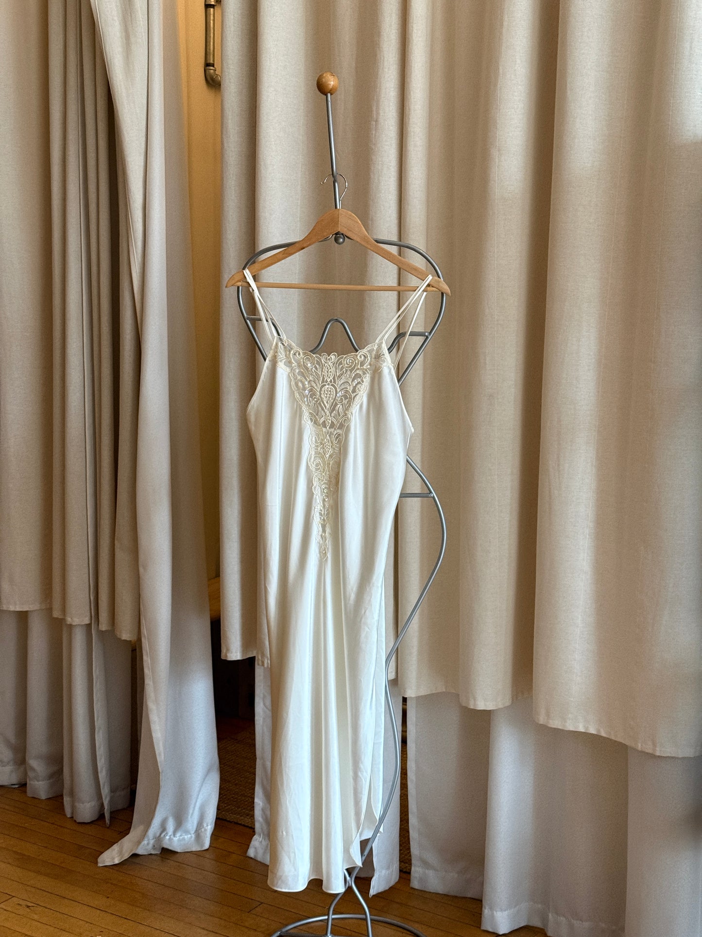 Vintage ivory maxi lingerie slip dress by Cinema Etoile [SIMRAN]