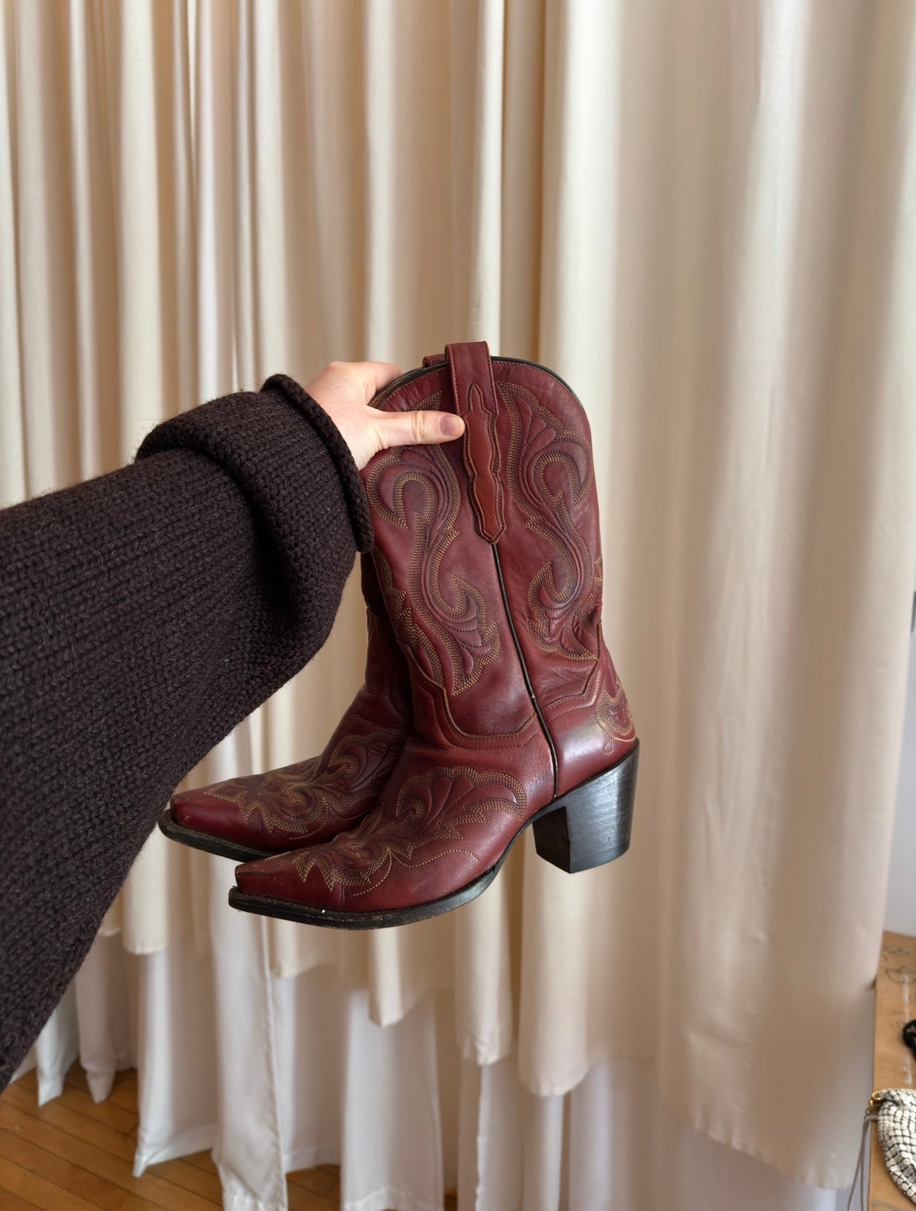 Vintage red cowboy boots by Dan Post (1990s)