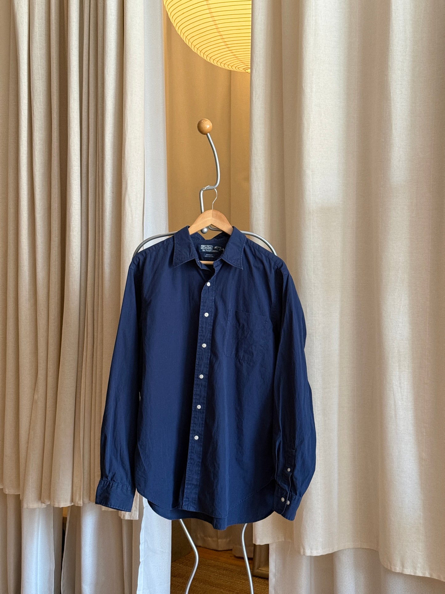 Vintage dark blue solid button-up by Polo Ralph Lauren (17, Andrew)