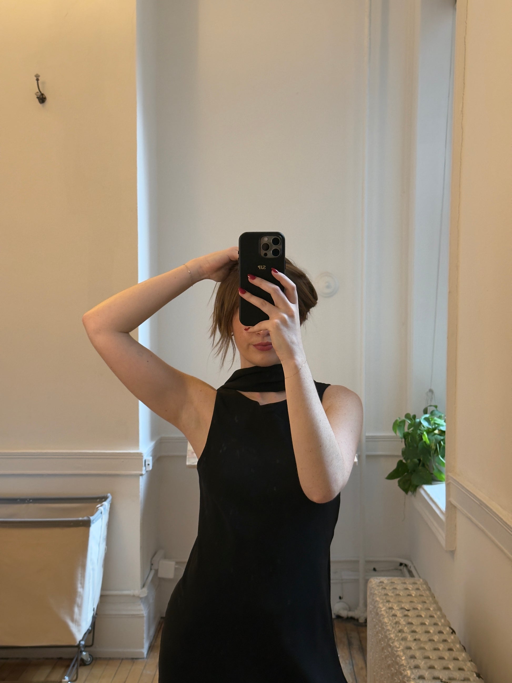 Vintage 90's Black Evening Dress with Neck Scarf Found by Steph Vintage 90's Black Evening Dress with Neck Scarf Found by Steph
