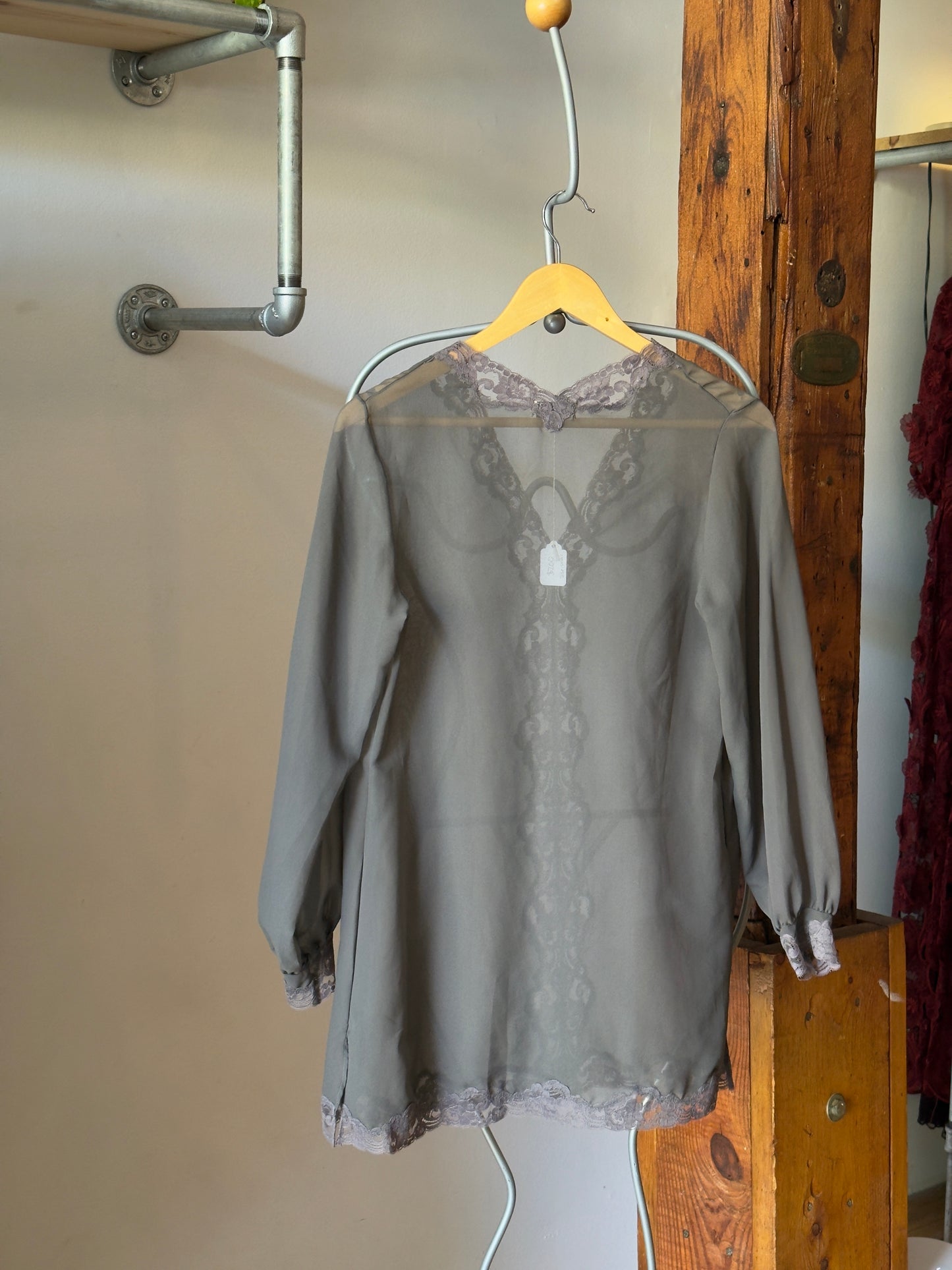 Vintage 60's Emilio Pucci x Formfit Rogers Grey Sheer Lingerie Dress/Top