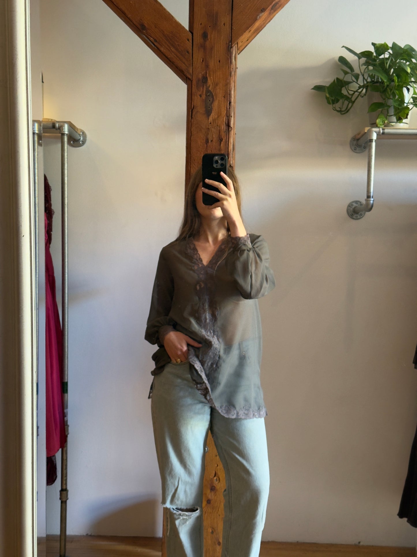 Vintage 60's Emilio Pucci x Formfit Rogers Grey Sheer Lingerie Dress/Top