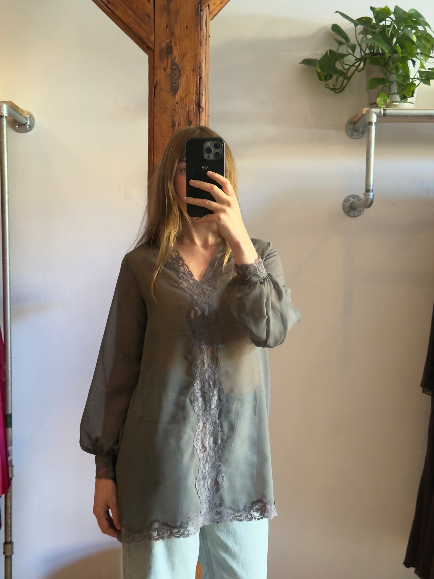 Vintage 60's Emilio Pucci x Formfit Rogers Grey Sheer Lingerie Dress/Top