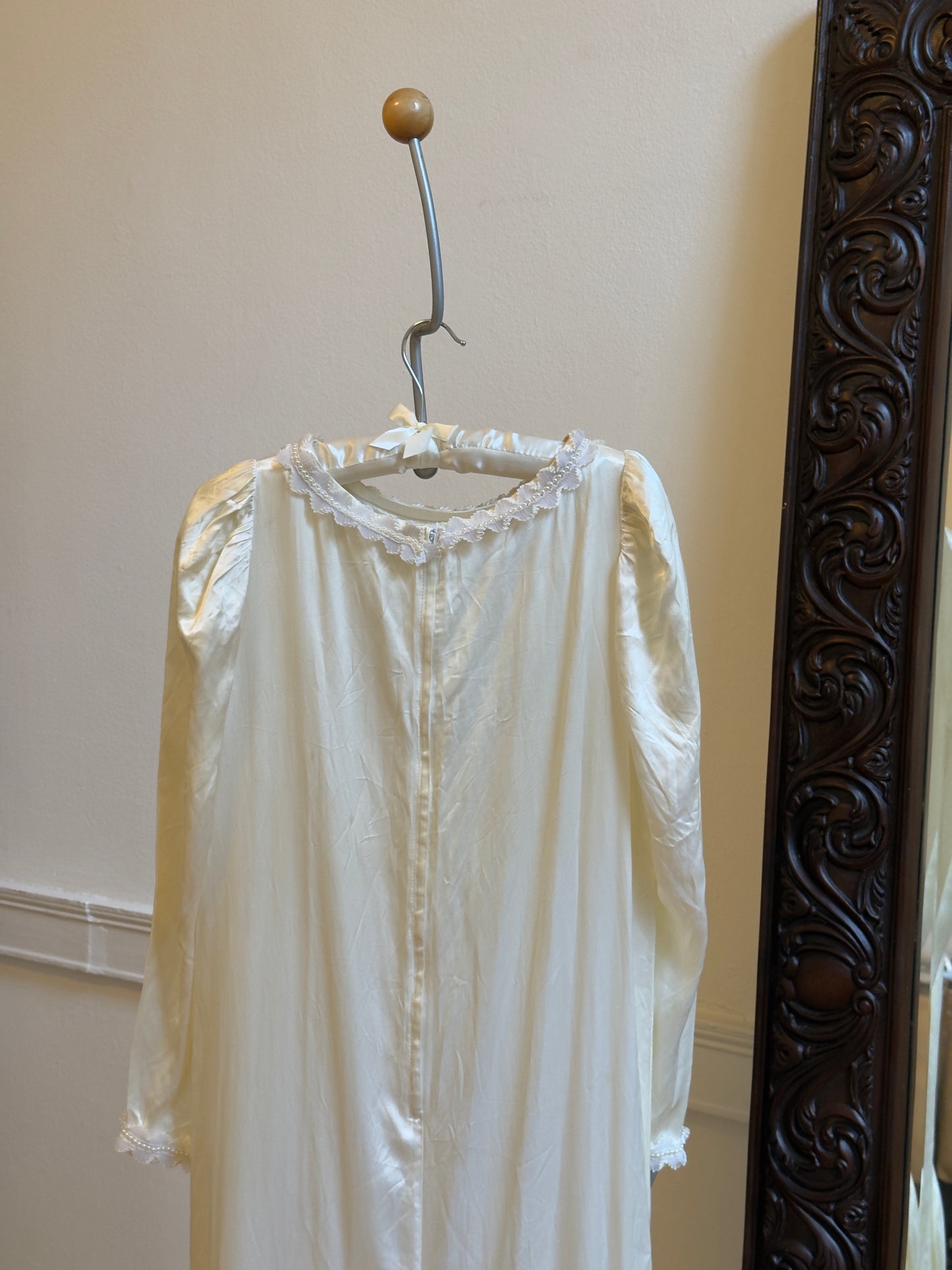 Vintage 60's Satin Drop Waist Bridal Dress
