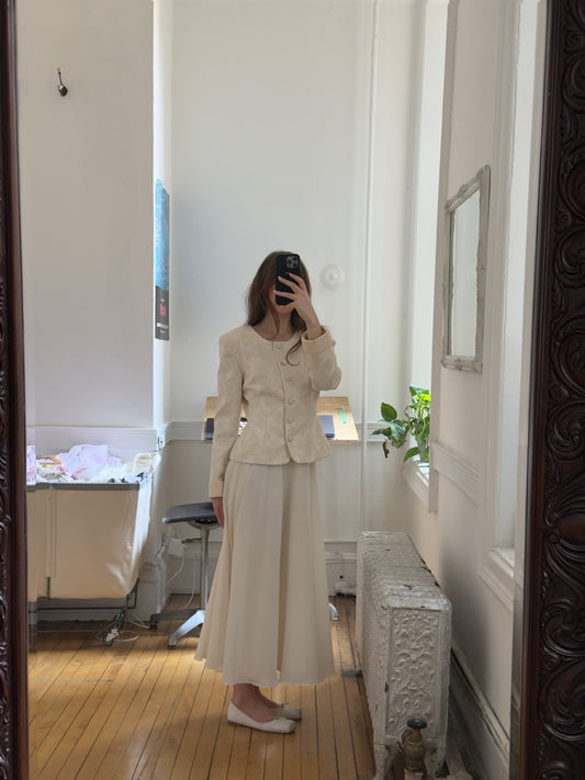 Vintage 80's Two Piece Bridal Skirt and Blazer Set